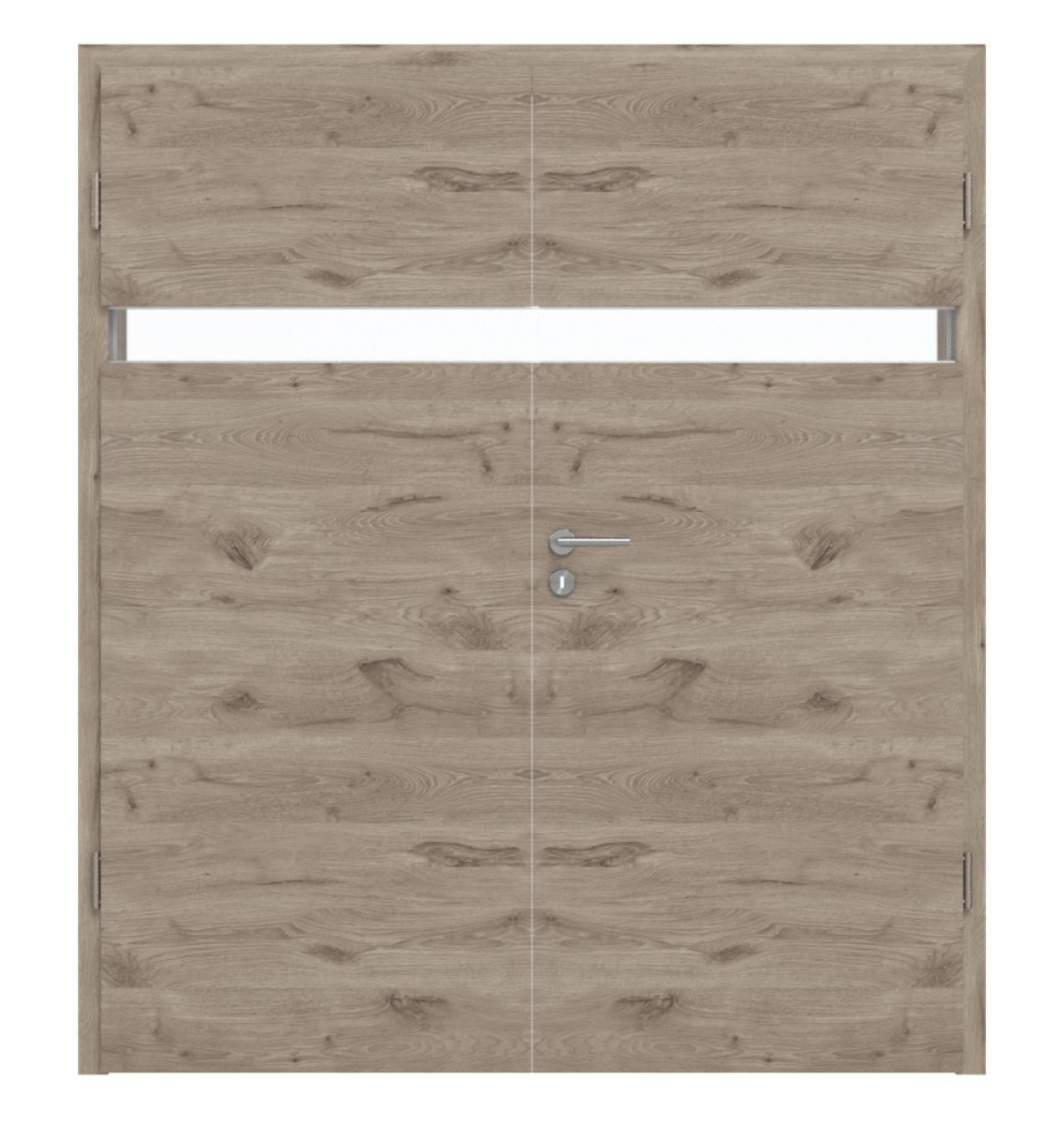 HÖRMANN Drzwi podwójne Pure 1 dąb północny układ poprzeczny Duradecor DesignLine z przeszkleniem poprzecznym z ościeżnicą