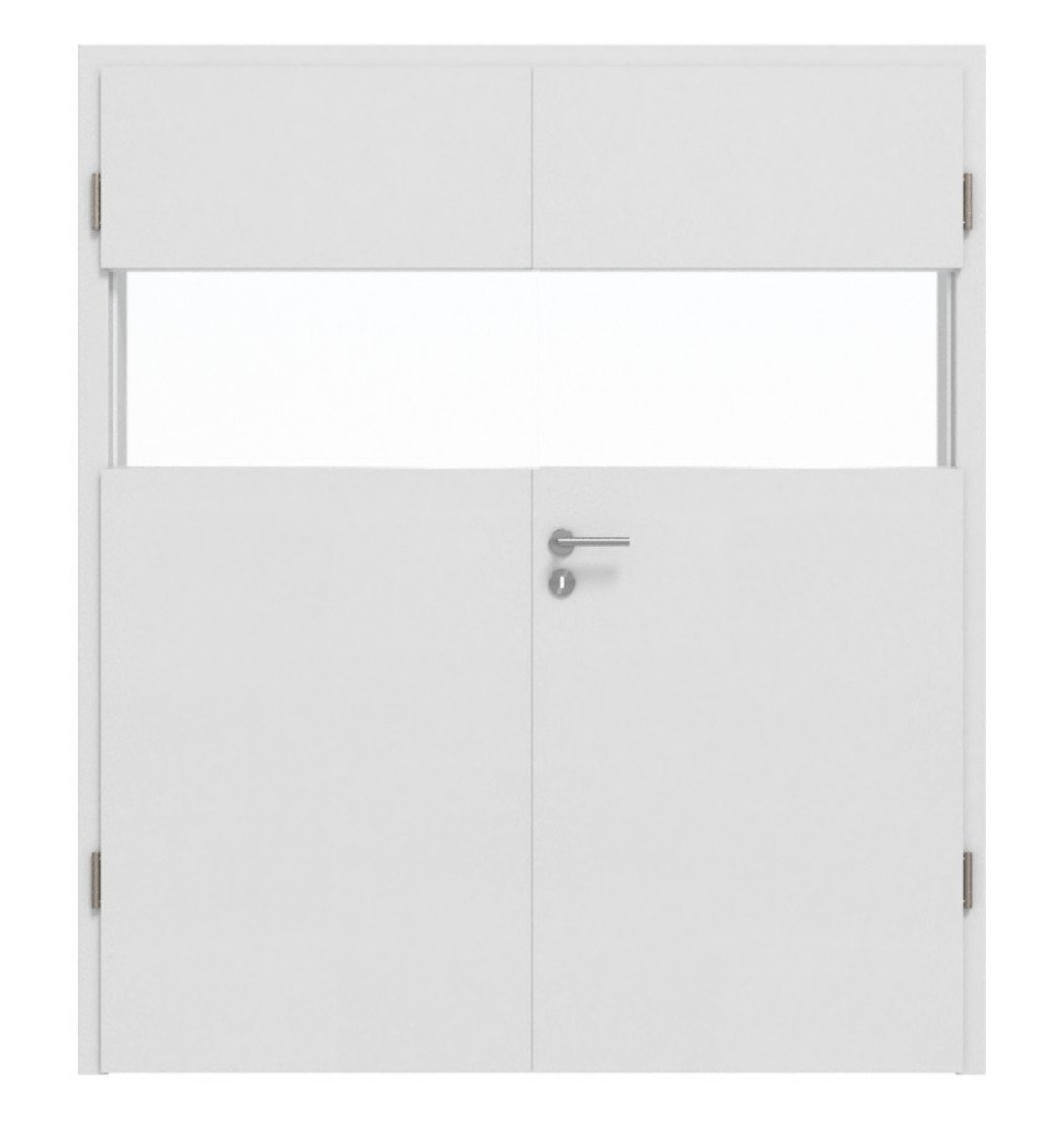 HÖRMANN Drzwi podwójne Pure 2 Bütte Biały Duradecor DesignLine z przeszkleniem poprzecznym z ościeżnicą