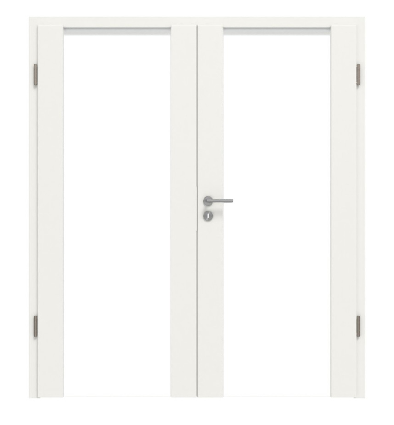 Widok z przodu drzwi podwójnych Sueno 1 Basic Durat w kolorze białym RAL 9016 z ościeżnicą - Huga