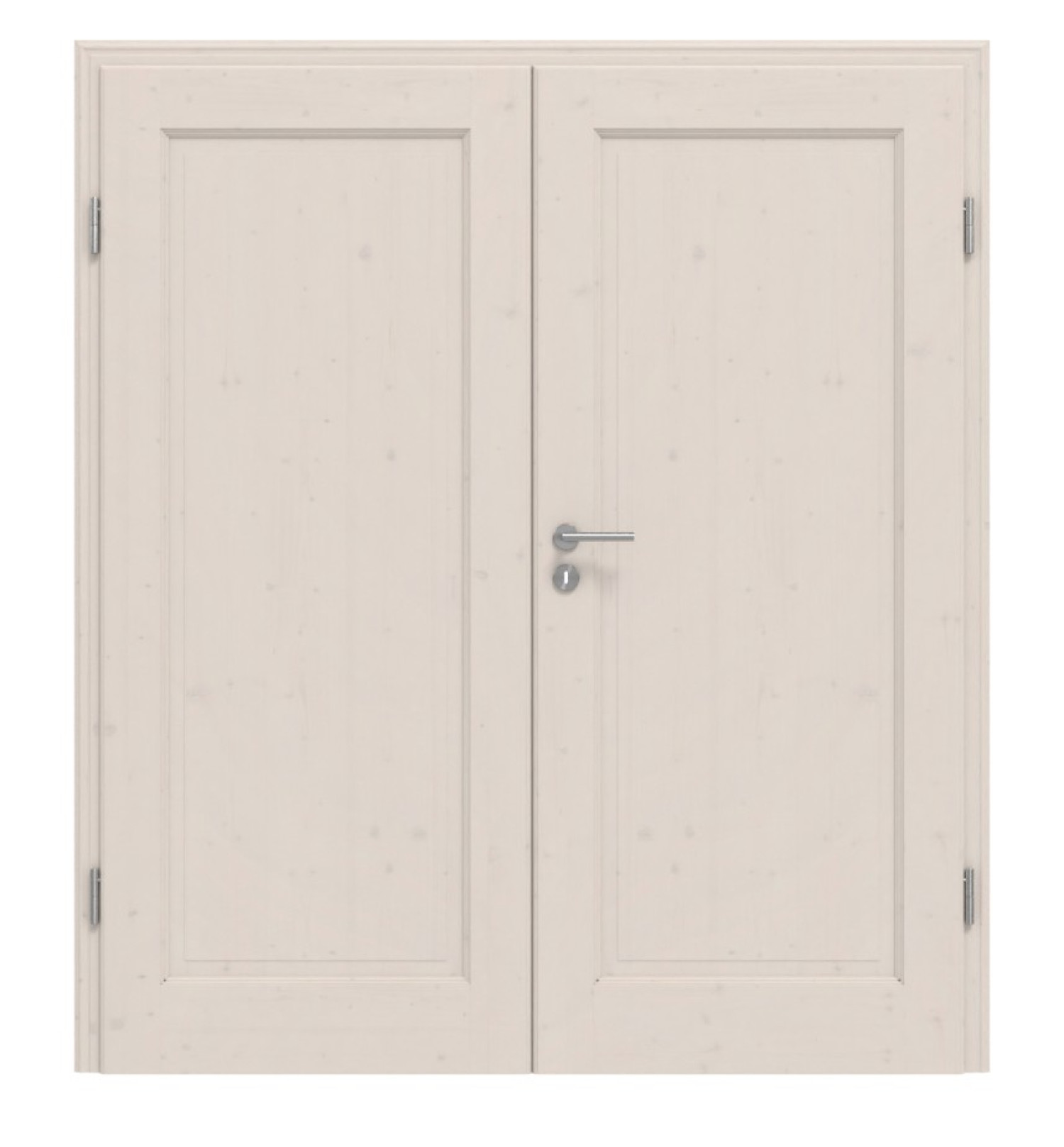 Widok frontowy TE-1 świerk bezsęczny biały pigmentowany lakierowany drzwi podwójne z litego drewna - Twoje drzwi