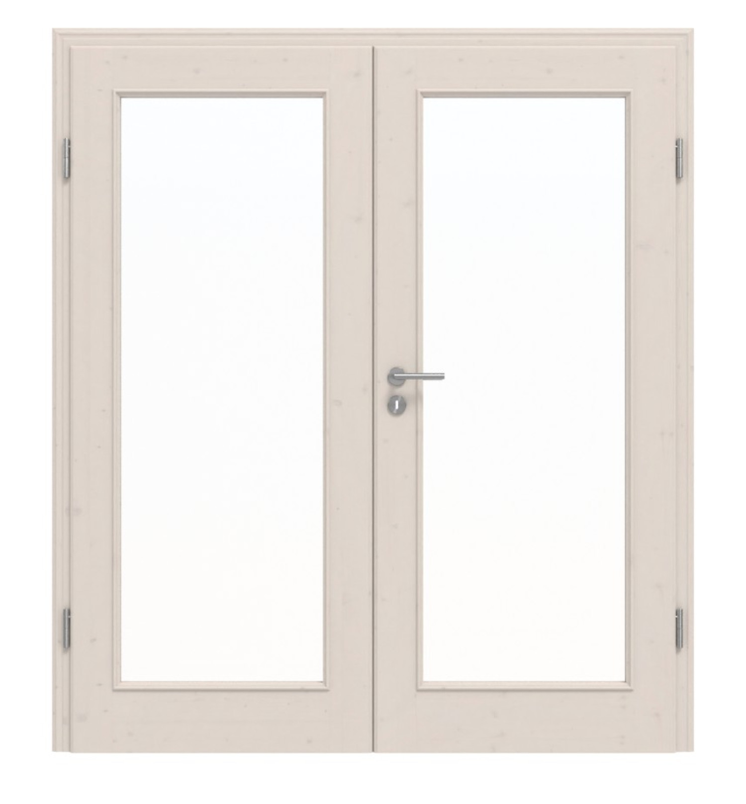 Widok frontowy TE-14 świerk bezsęczny biały pigmentowany lakierowany drzwi podwójne z litego drewna - Twoje drzwi