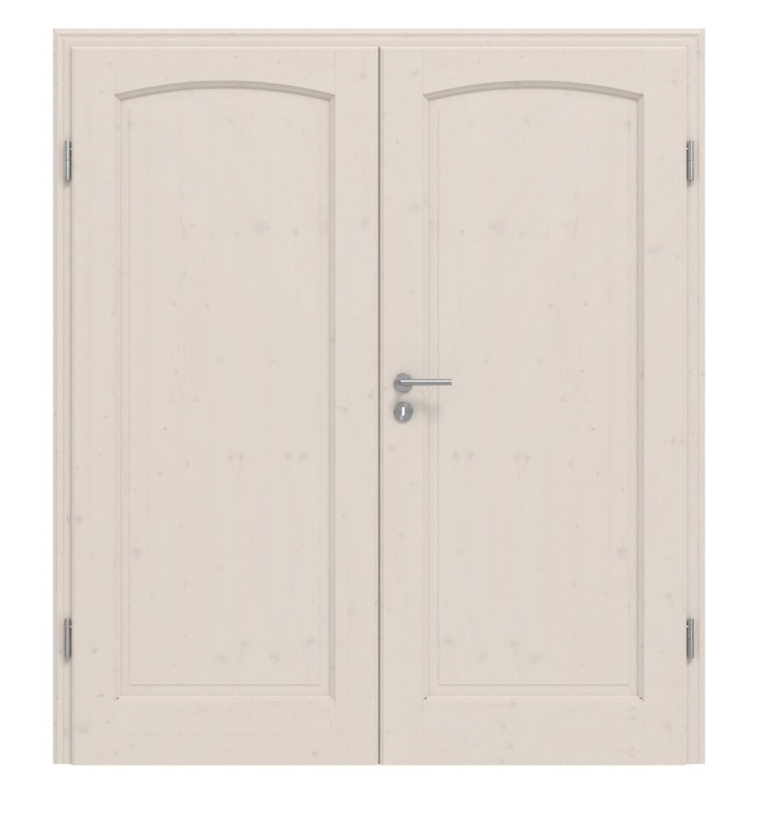Widok frontowy TE-18 sosna bezsęczna biała pigmentowana lakierowana drzwi podwójne z litego drewna - Twoje drzwi