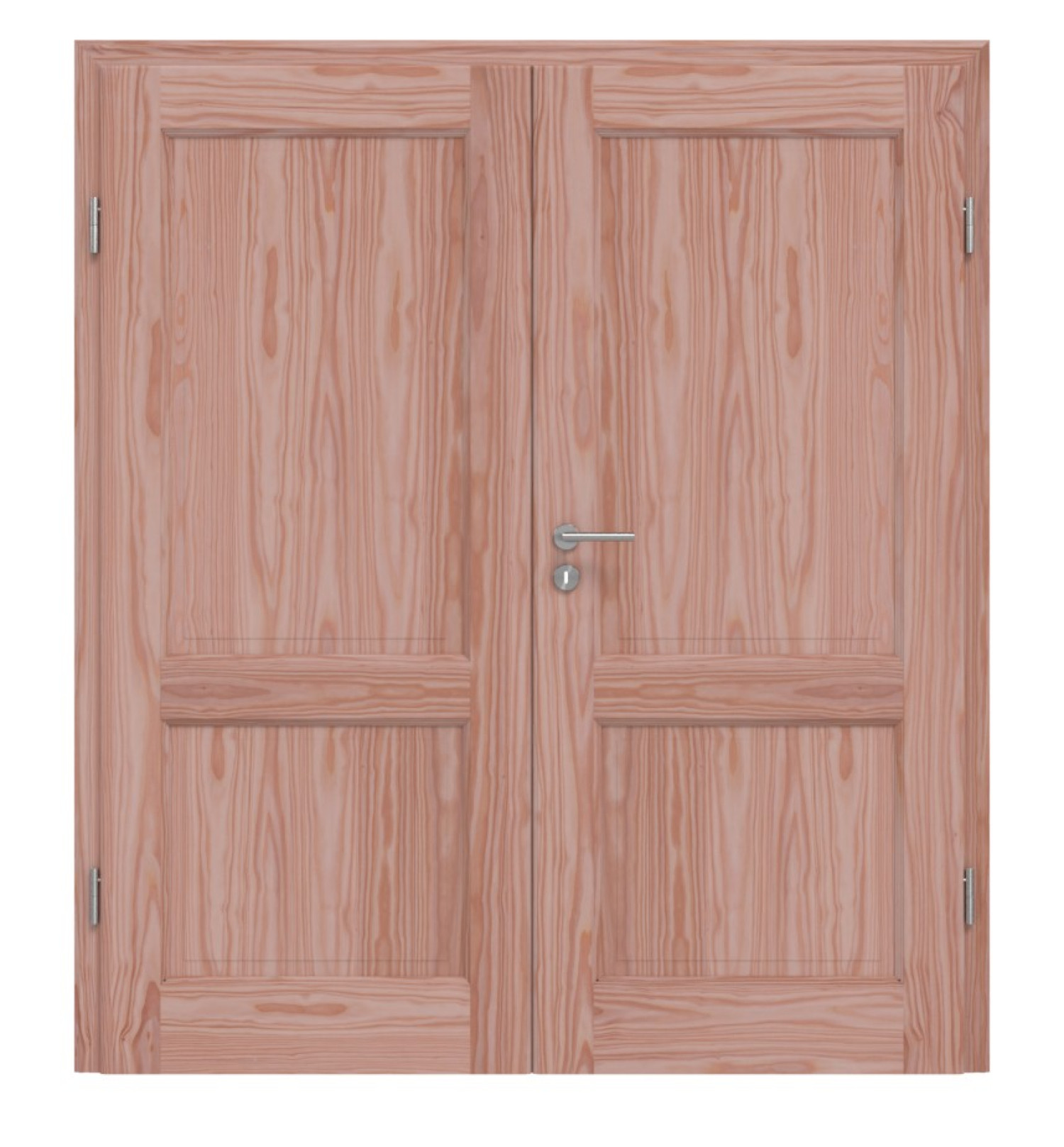Drzwi podwójne TE-2 z drewna larchowego litego z ościeżnicą