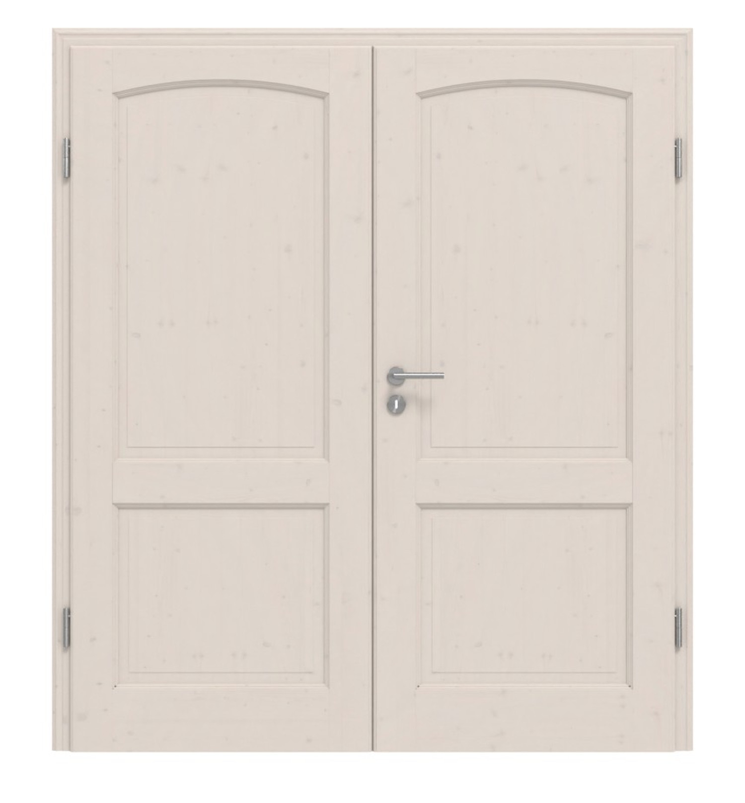 Widok frontowy TE-27 sosna sękata biała pigmentowana lakierowana drzwi podwójne z litego drewna - Twoje drzwi