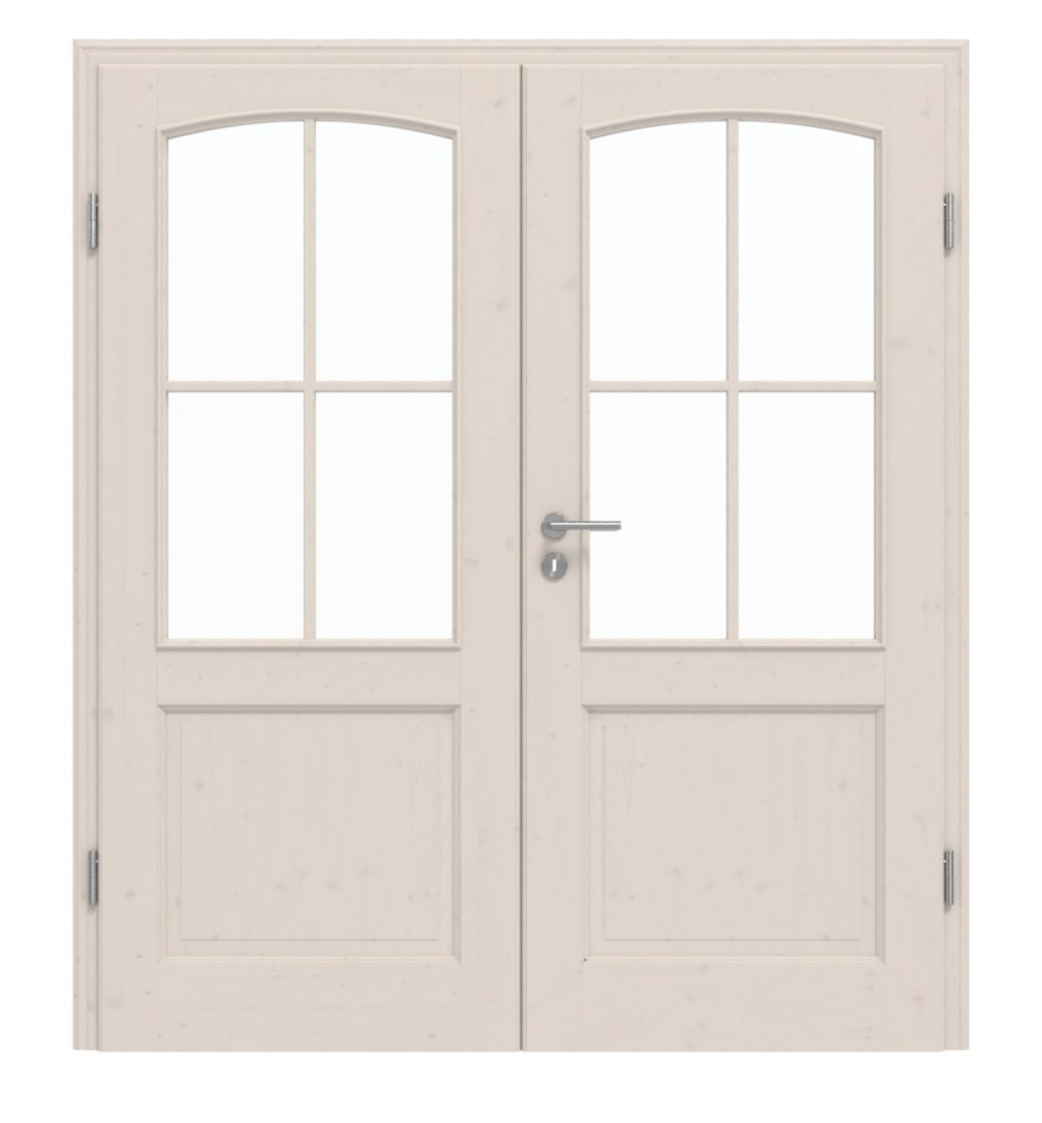 Widok z przodu TE-29 sosna bezsęczna biała pigmentowana lakierowana drzwi podwójne z litego drewna - Twoje drzwi