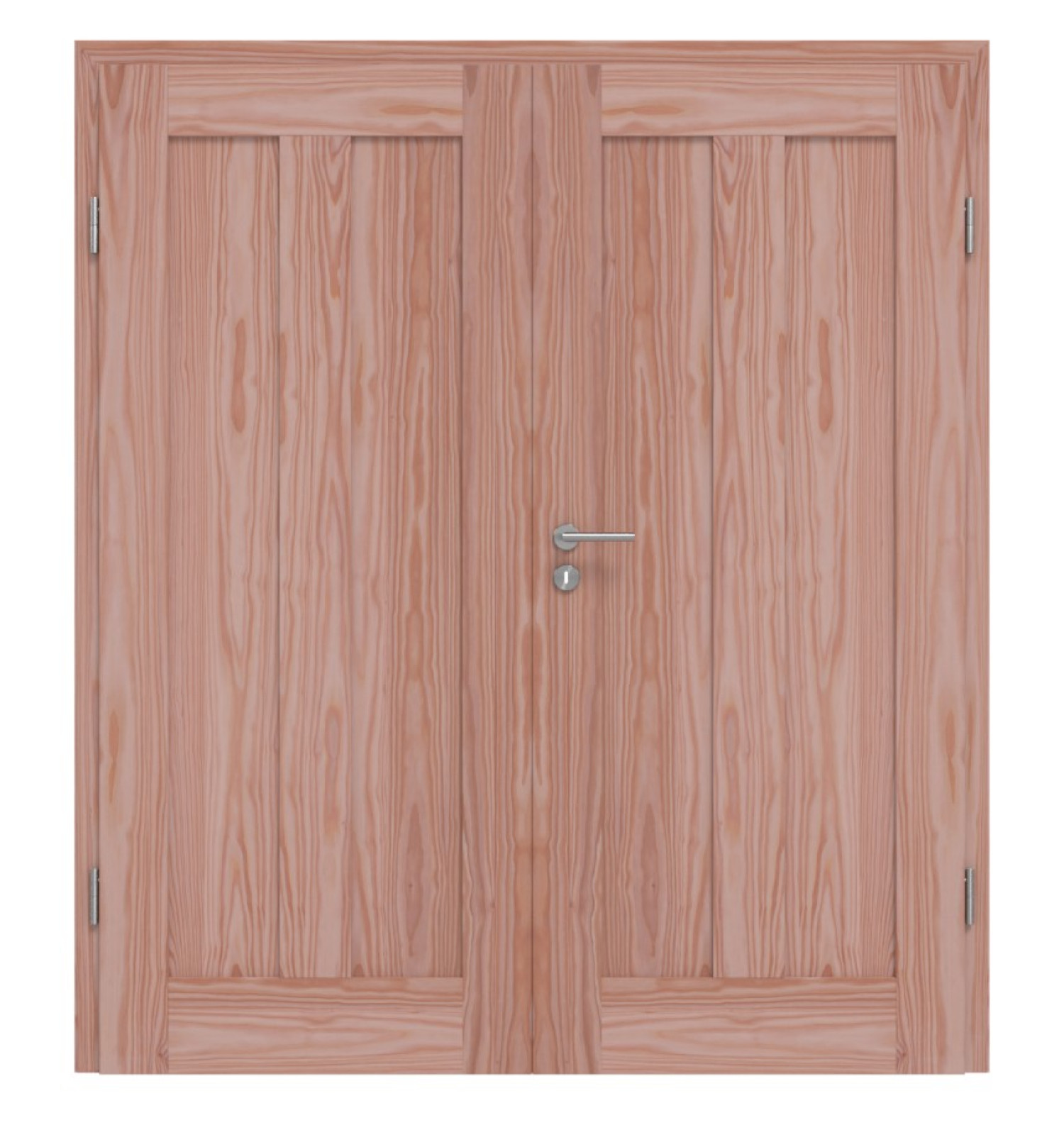 Drzwi podwójne TM-10 z larchu z litego drewna z ościeżnicą