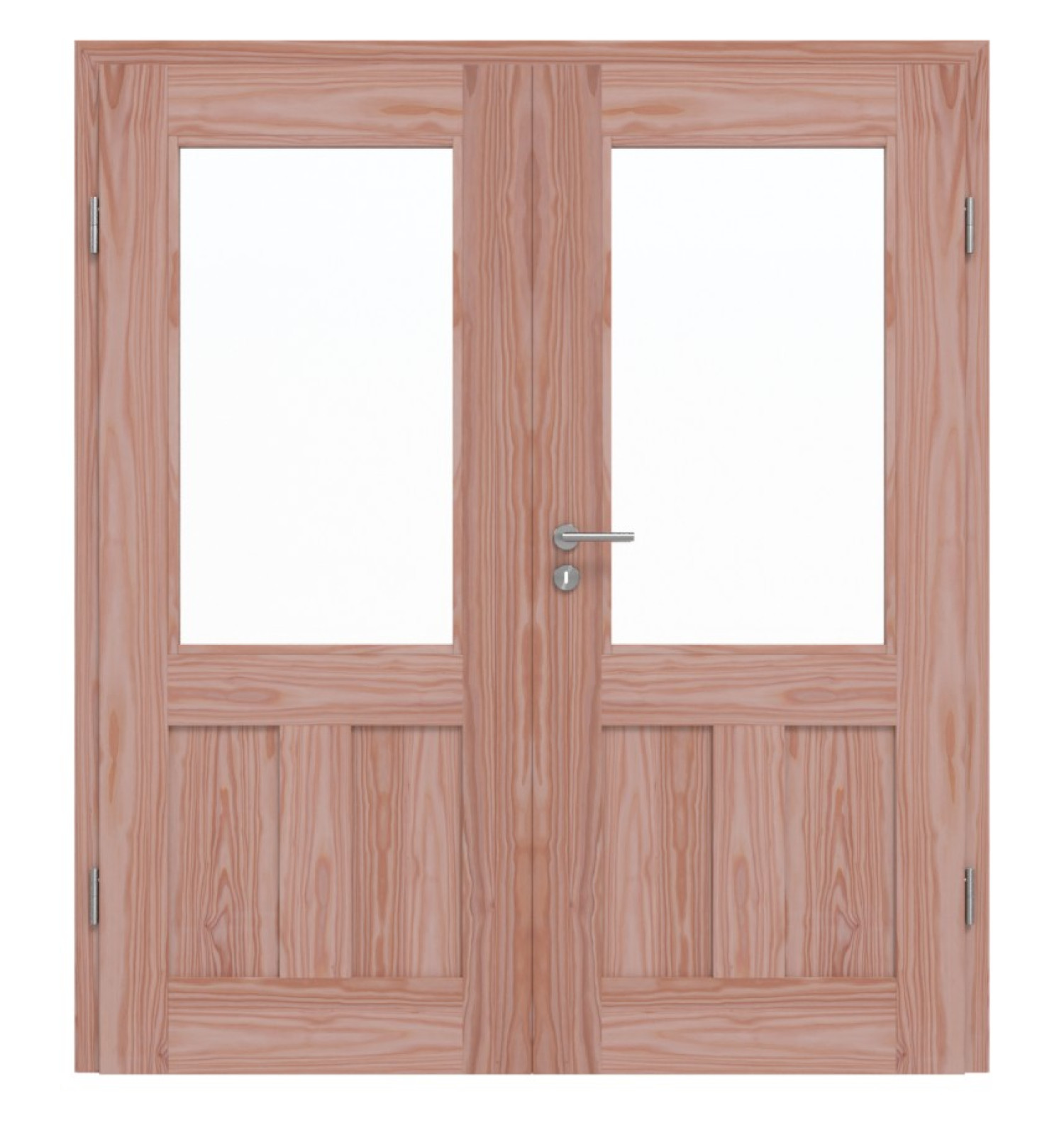 Drzwi podwójne TM-21 z drewna larchowego z ościeżnicą