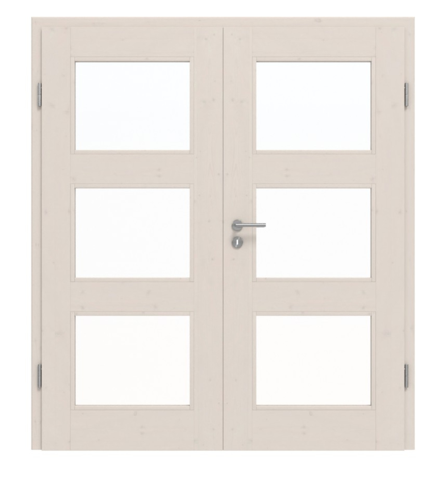 Drzwi podwójne TM-33 świerk bezsęczny białe lite drewno z ościeżnicą