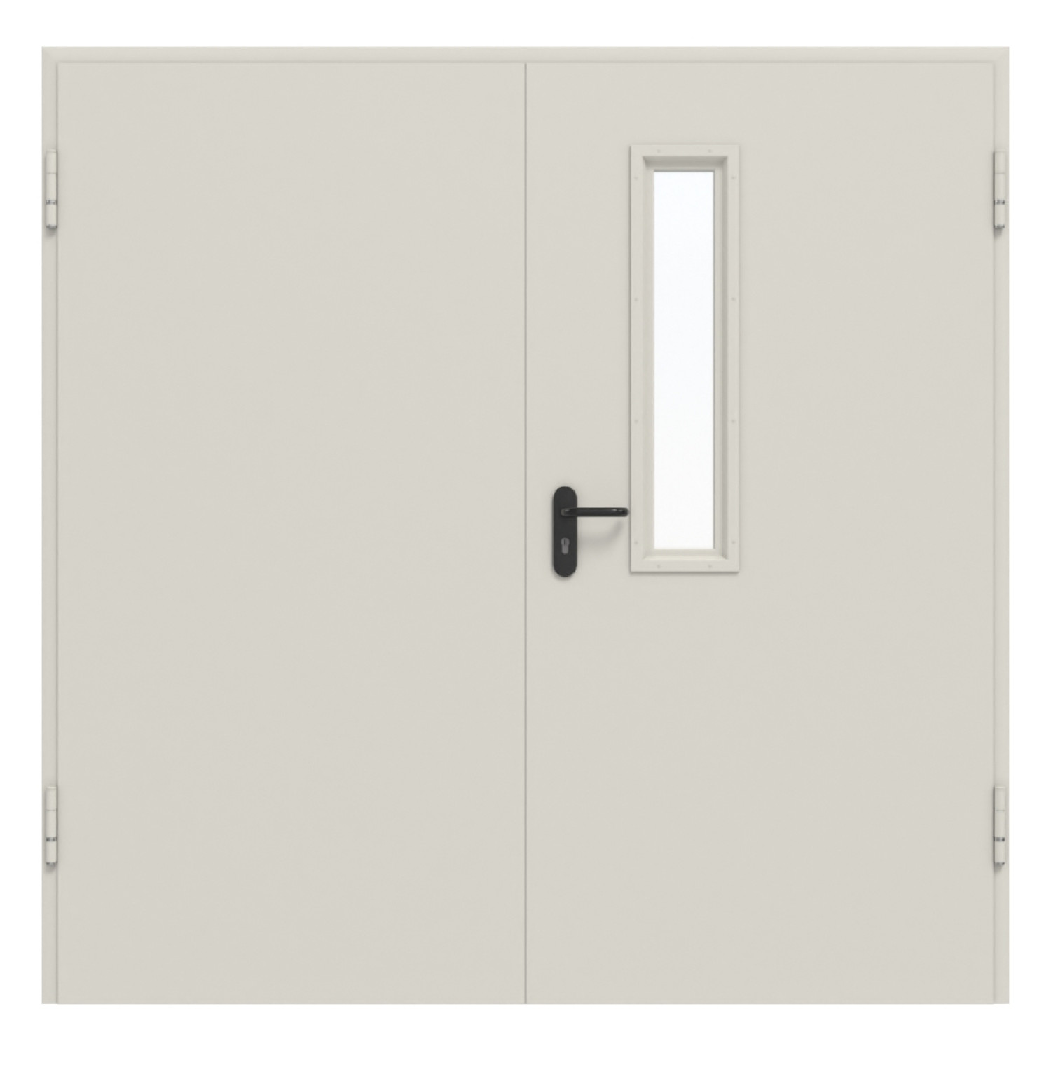 HÖRMANN Komplettset stalowa wielofunkcyjna drzwi zewnętrzne D65-2 OD z przeszkleniem LA-B1 w skrzydle drzwiowym, w tym ościeżnica narożna