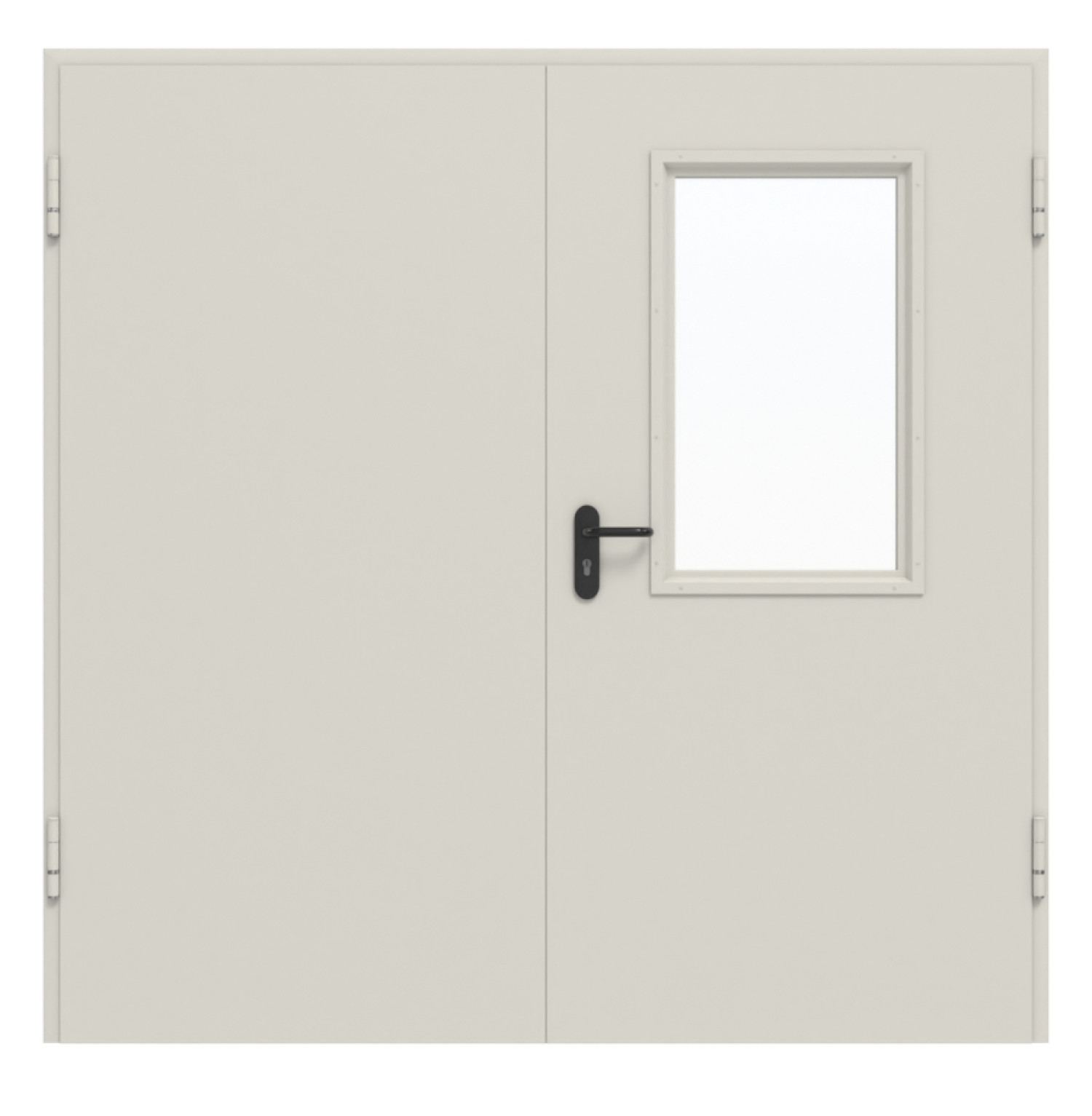 Front view of interior door set steel multi-purpose door D65-2 OD with LA-B2 in leaf including corner frame - Hörmann