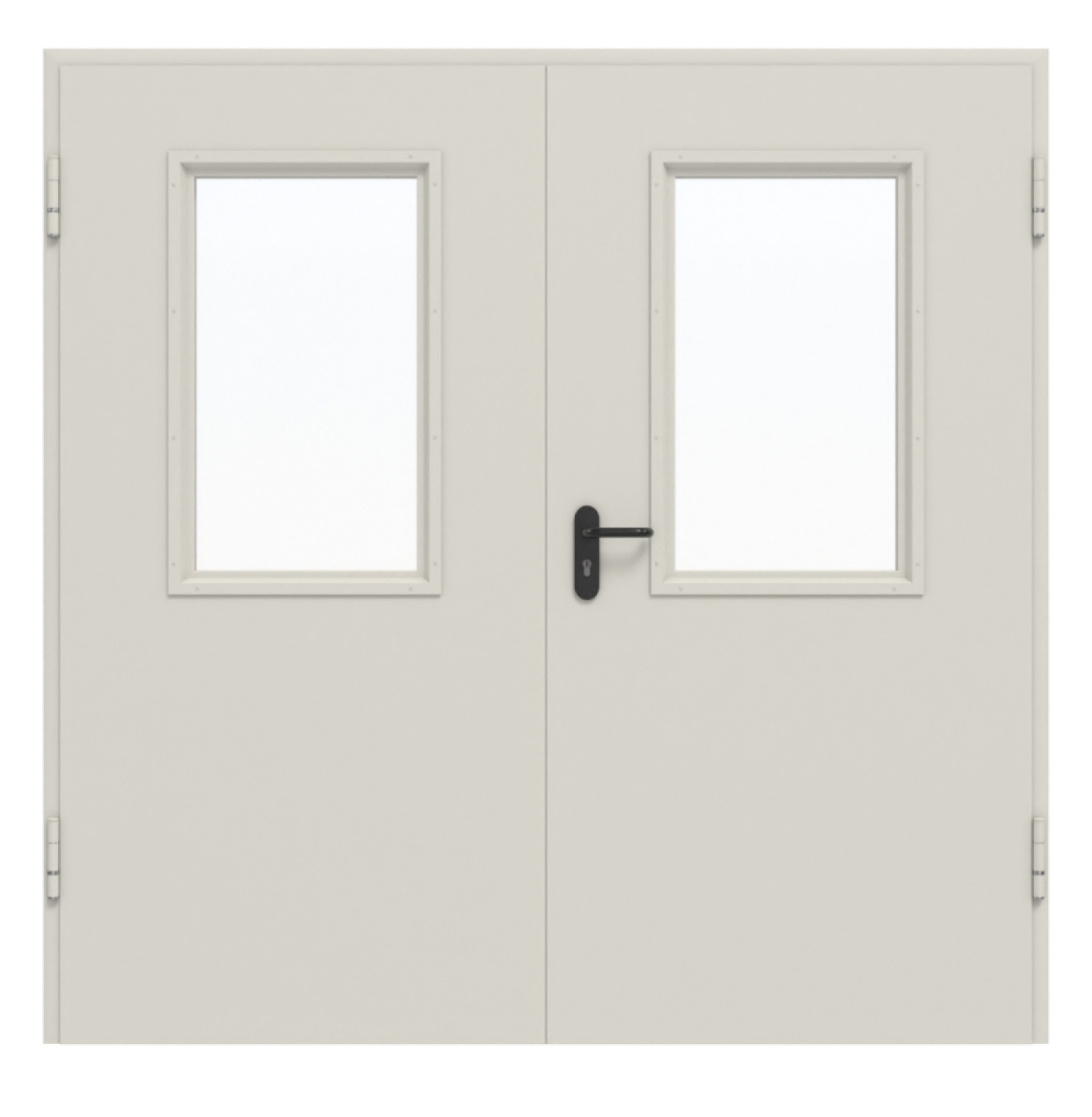 HÖRMANN Komplettset stalowa wielofunkcyjna drzwi zewnętrzne D65-2 OD z przeszkleniem LA-B2 w zestawie z ościeżnicą DryFix