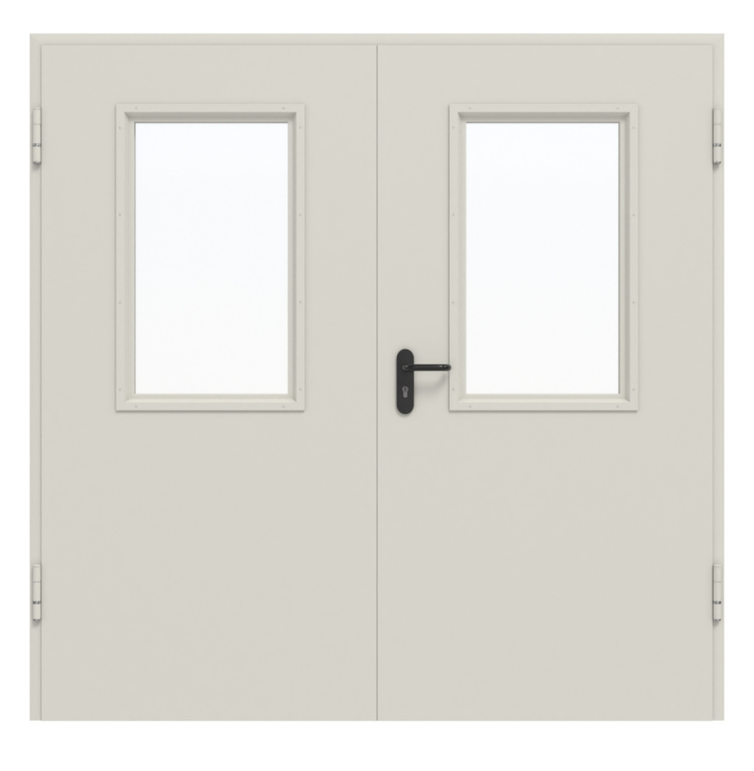 HÖRMANN Komplettset stalowa wielofunkcyjna drzwi zewnętrzne D65-2 OD z przeszkleniem LA-B2 w tym ościeżnica narożna i uzupełniająca Vario B53