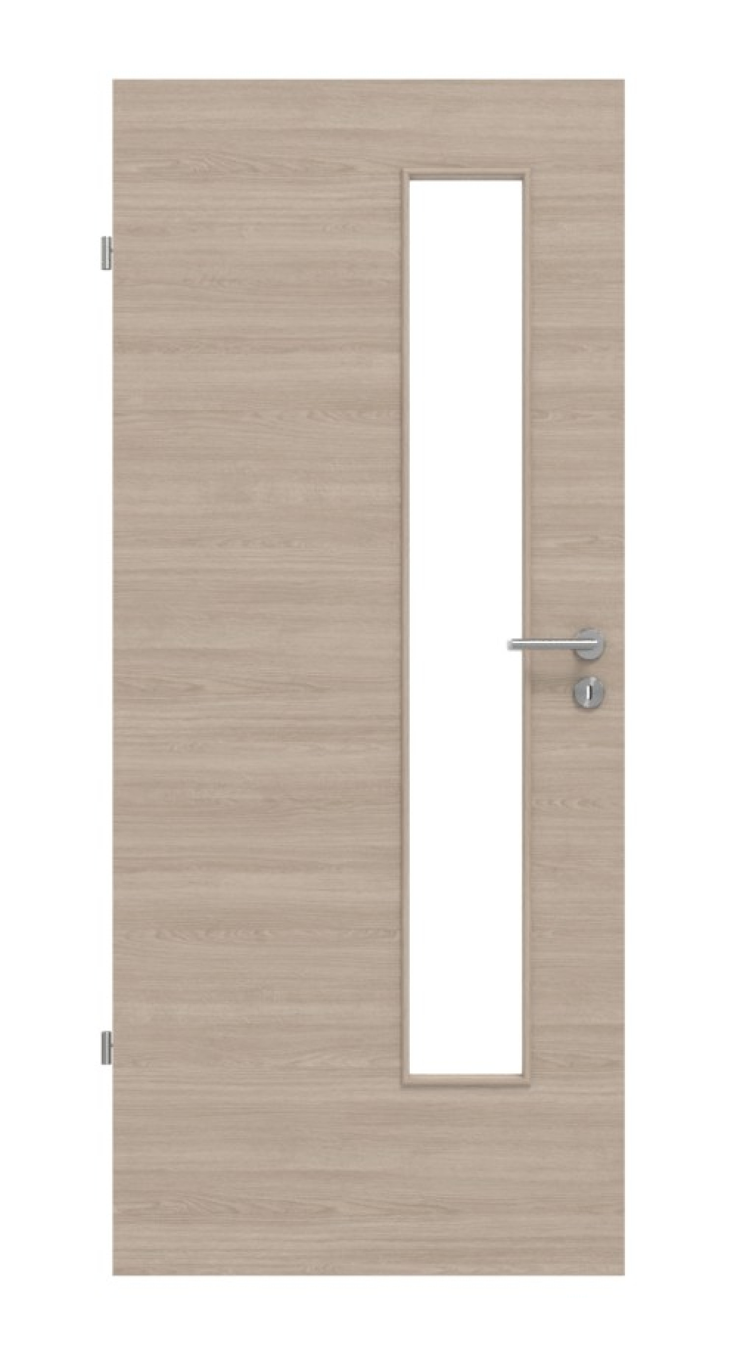 Front view of gray oak cross LA 24 lock side Basic Durat interior door - Huga