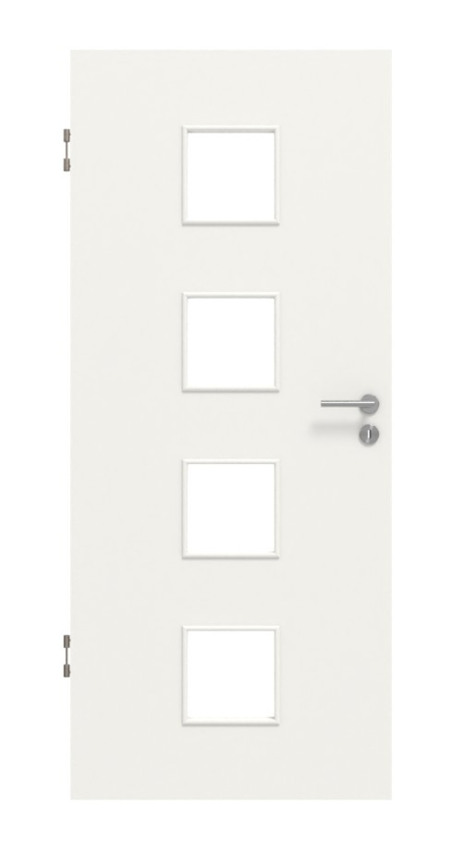 Frontansicht drzwi wewnętrznych LA 14 Basic Lack w kolorze białym podobnym do RAL 9016 - Huga