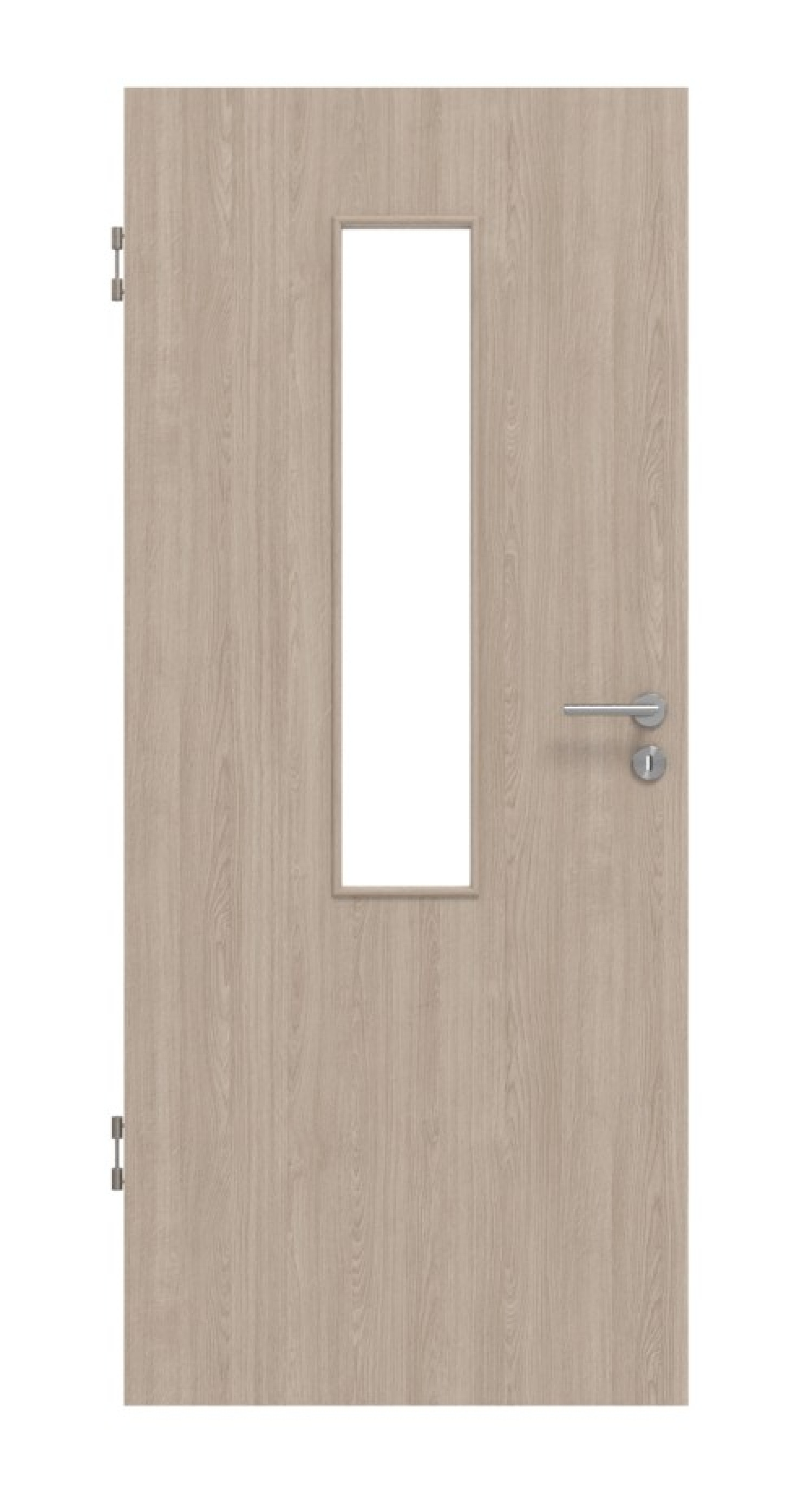 Front view of gray oak LA 4 centered Basic Durat interior door - Huga