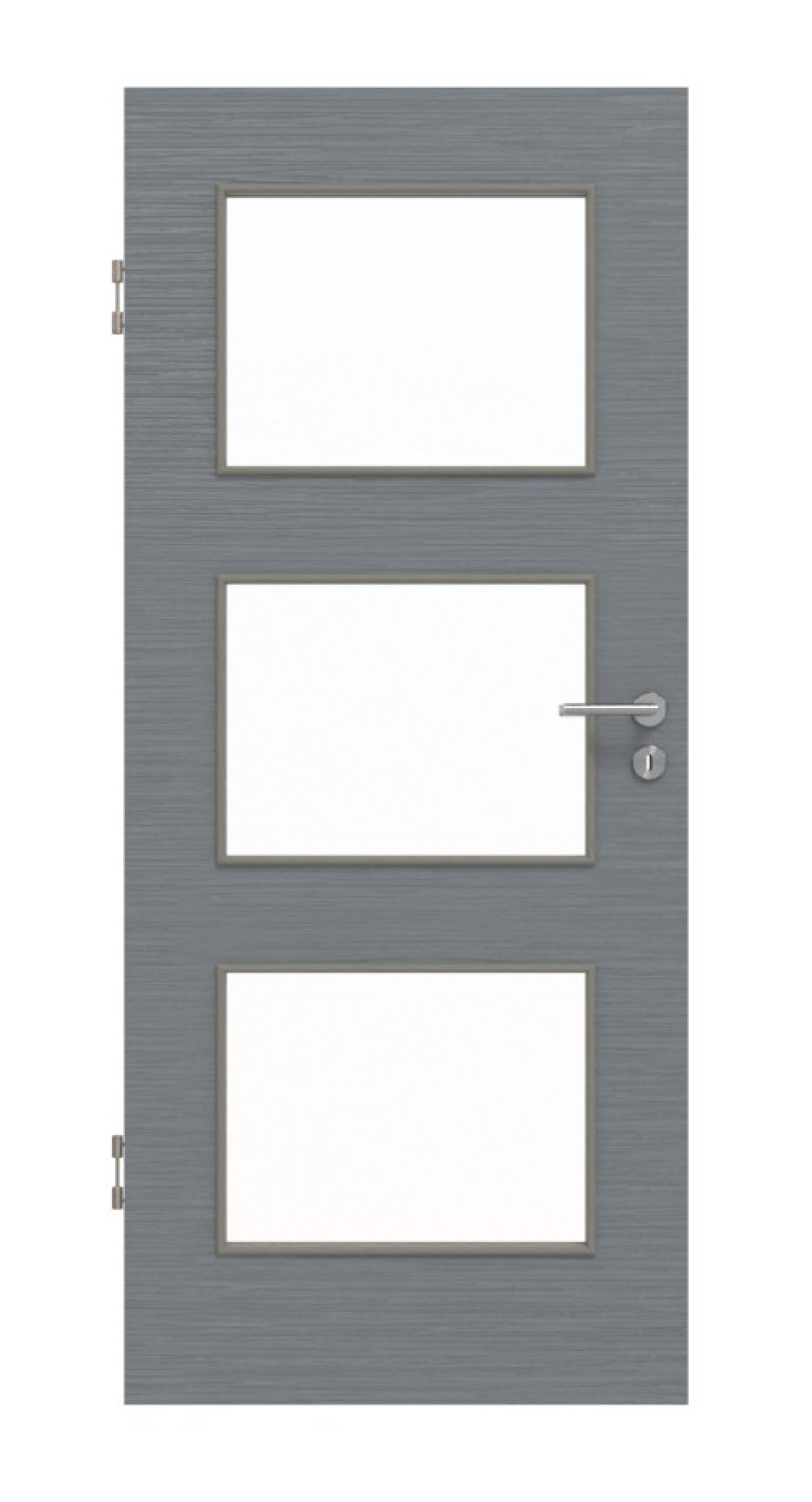 Frontansicht Strukturiert Hygge Szary LA 11 Podstawowe Drzwi Wewnętrzne - Huga