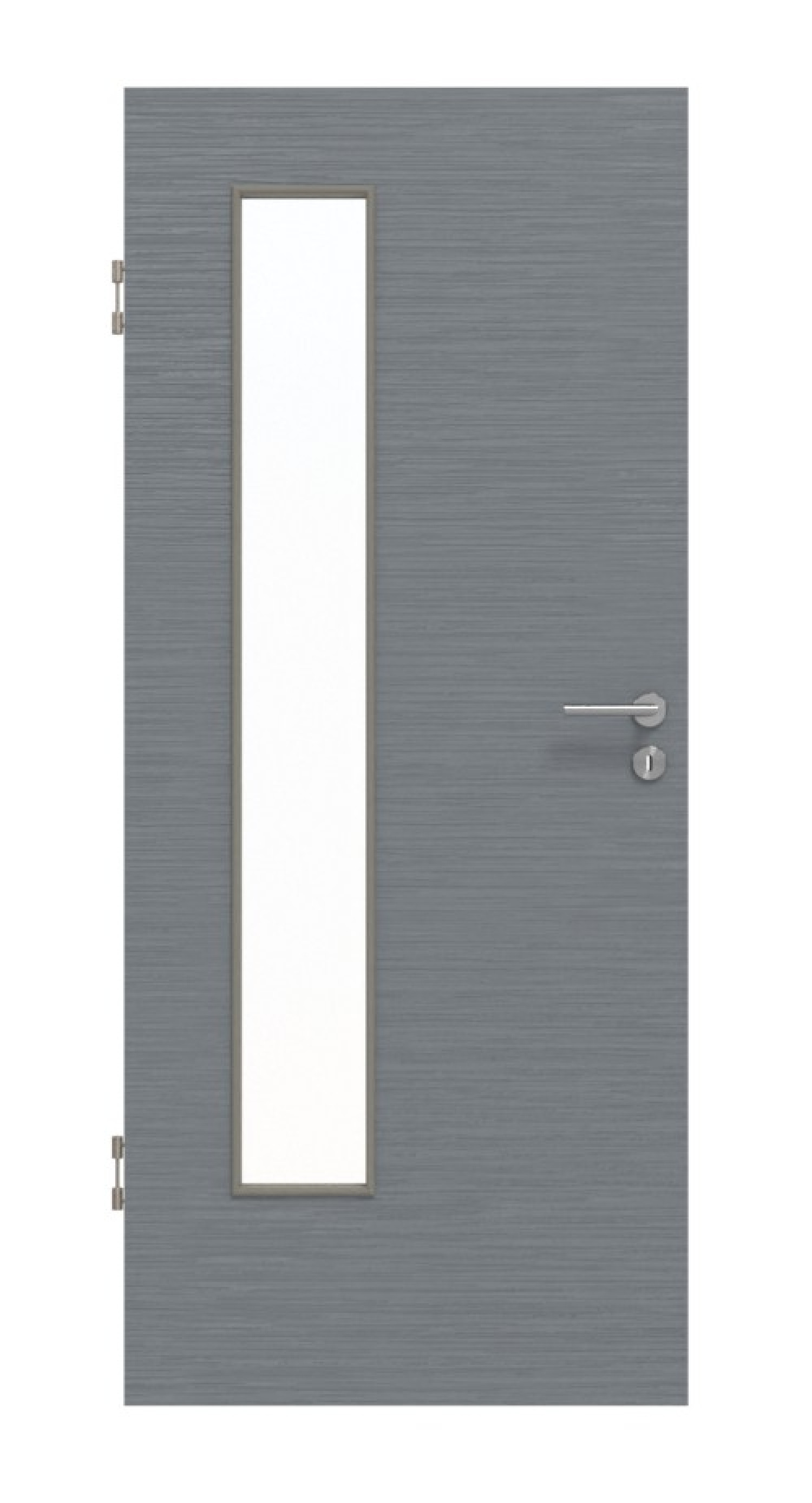 Front view of Structured Hygge Gray LA 24 band side Basic interior door - Huga