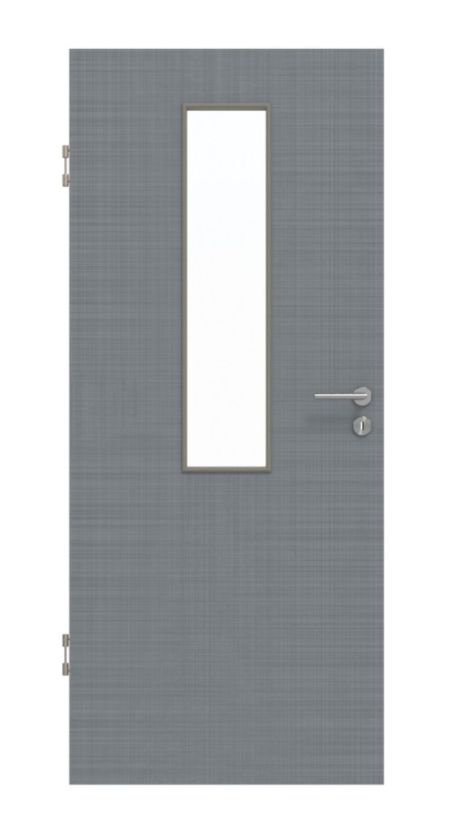 Frontansicht od drzwi wewnętrznych Basic Huga w kolorze szarym Cotton like Hygge LA 4, środkowe