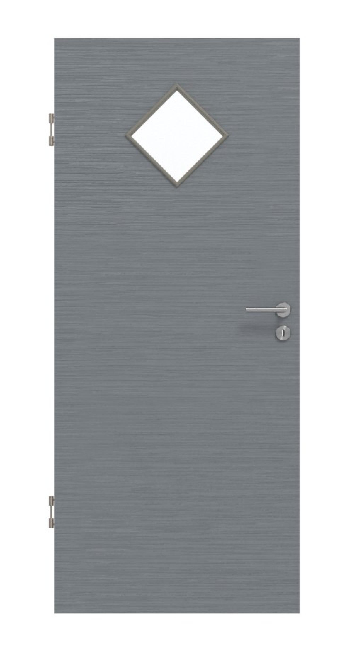 Front view of Structured Hygge Gray LA 6 Diamond Basic Interior Door - Huga