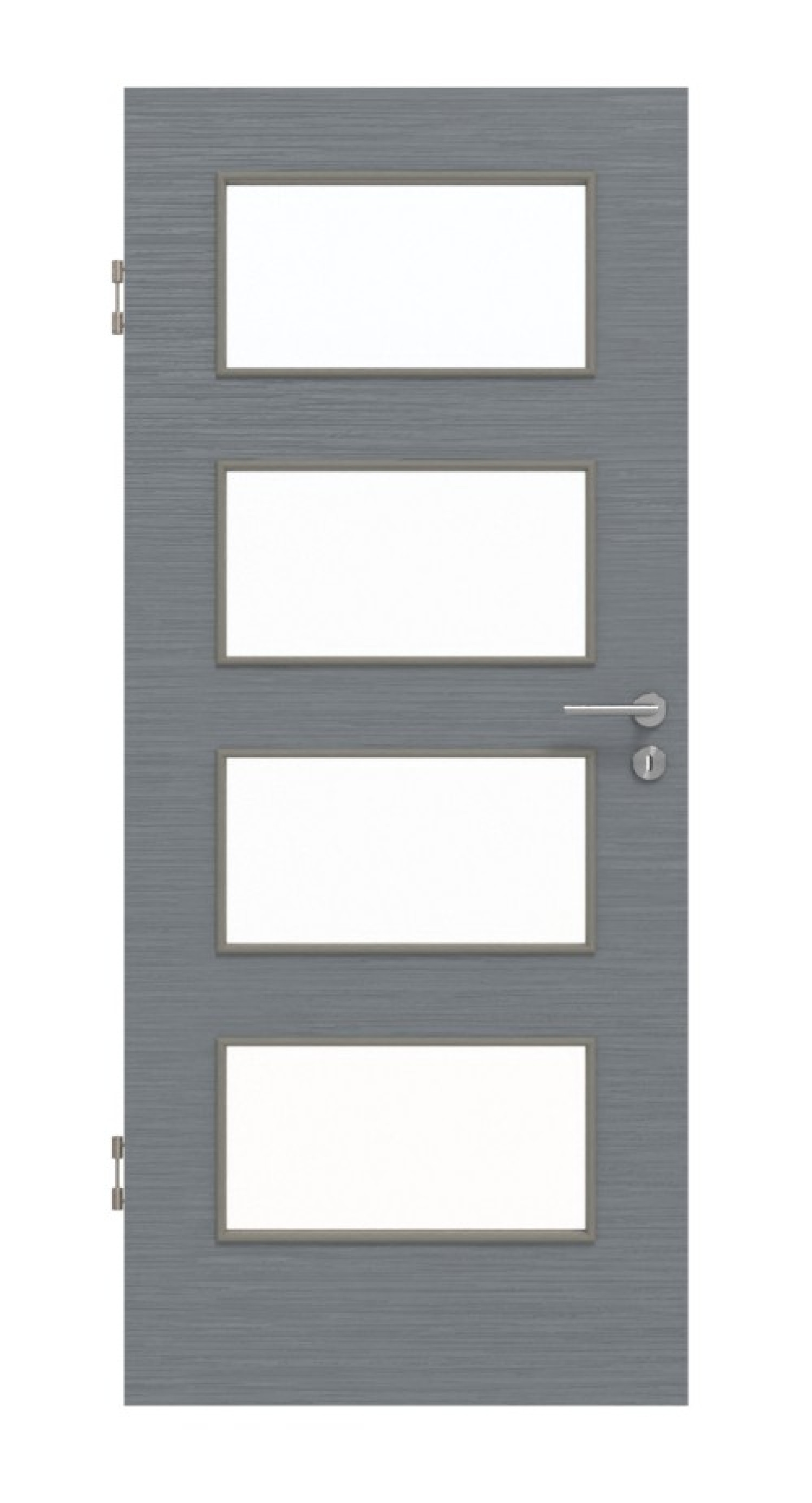 Frontansicht Strukturiert Hygge Szary LA 9 Podstawowe Drzwi Wewnętrzne - Huga