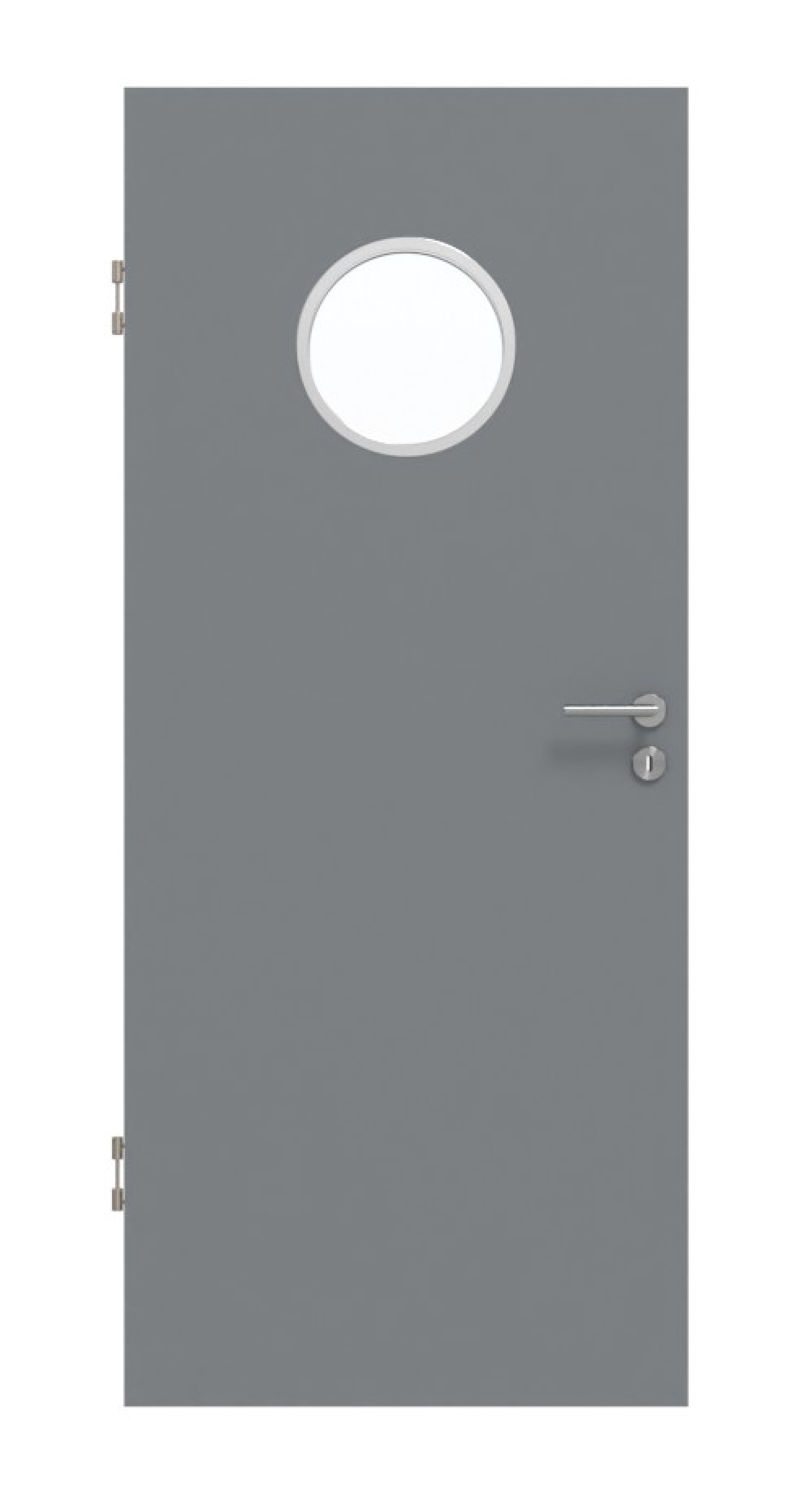 Widok z przodu Ultramatt Hygge Szary LA Bullauge Podstawowe drzwi wewnętrzne - Huga