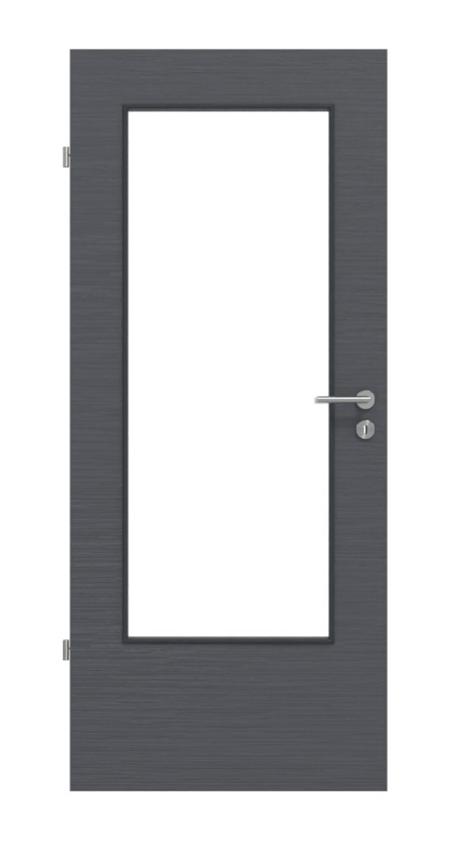 Front view of Structured Anthracite DIN-LA Basic Interior Door - Huga