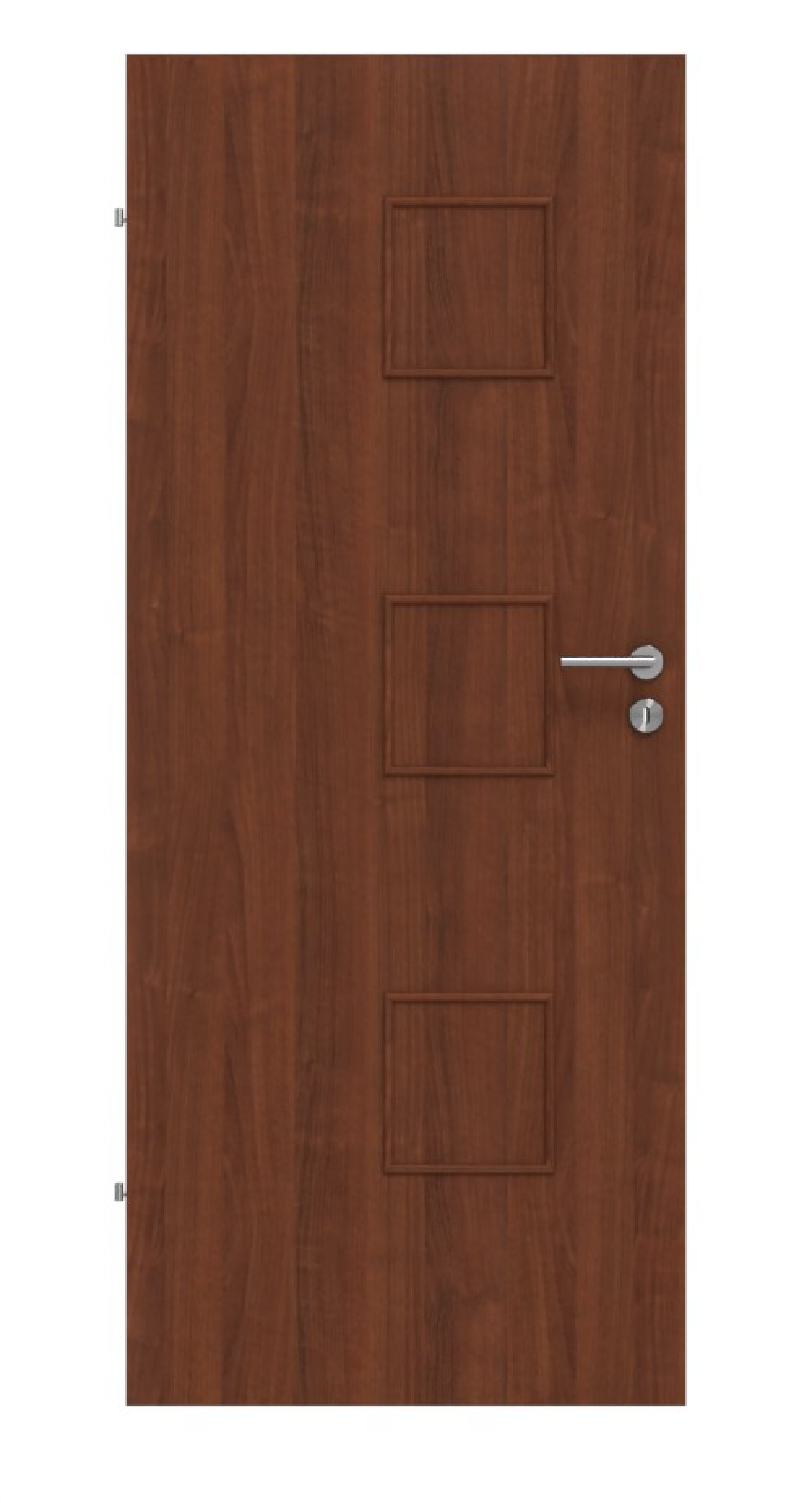 Widok frontowy drzwi wewnętrznych Dexo M1 orzech Folia dekoracyjna