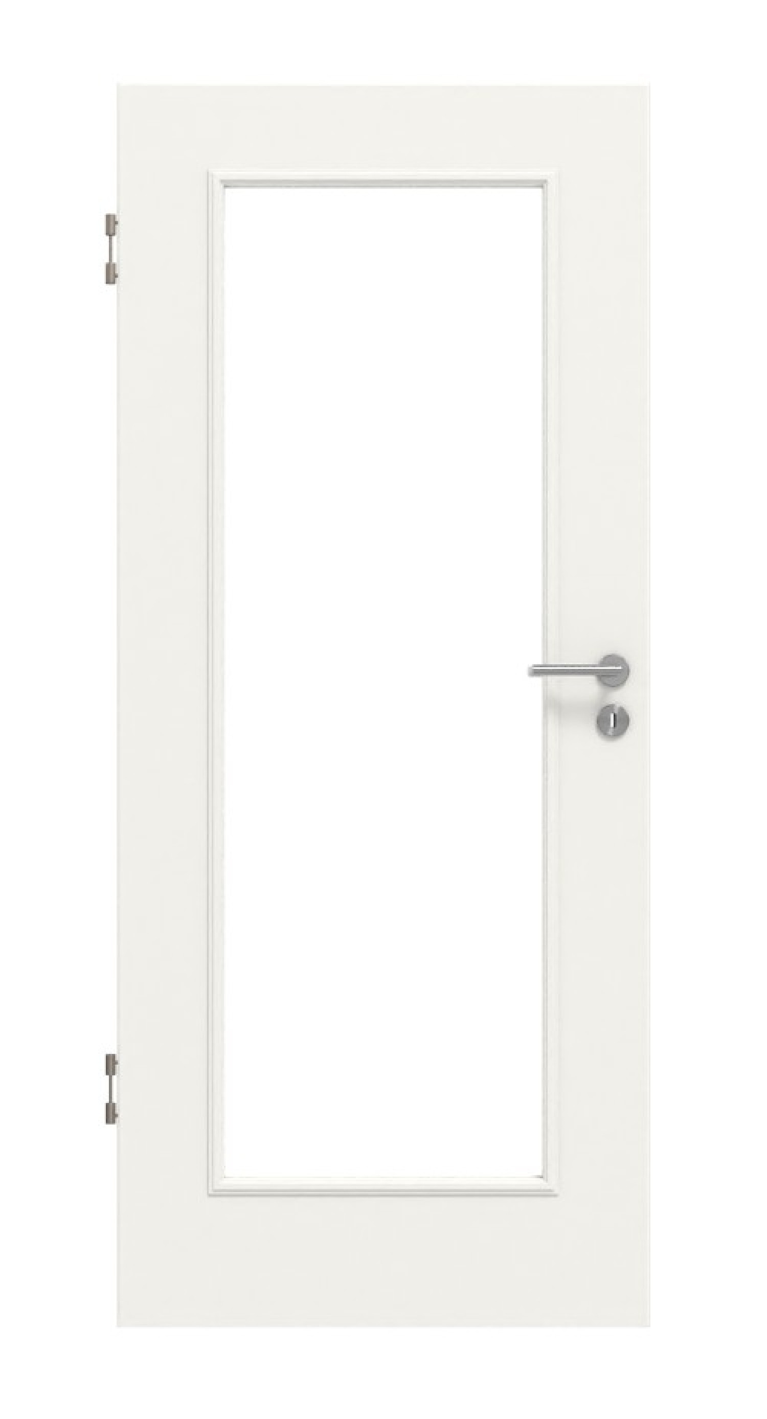 Front view of Country House 1 LA Classic Durat Traffic White RAL 9016 Interior Door - Huga