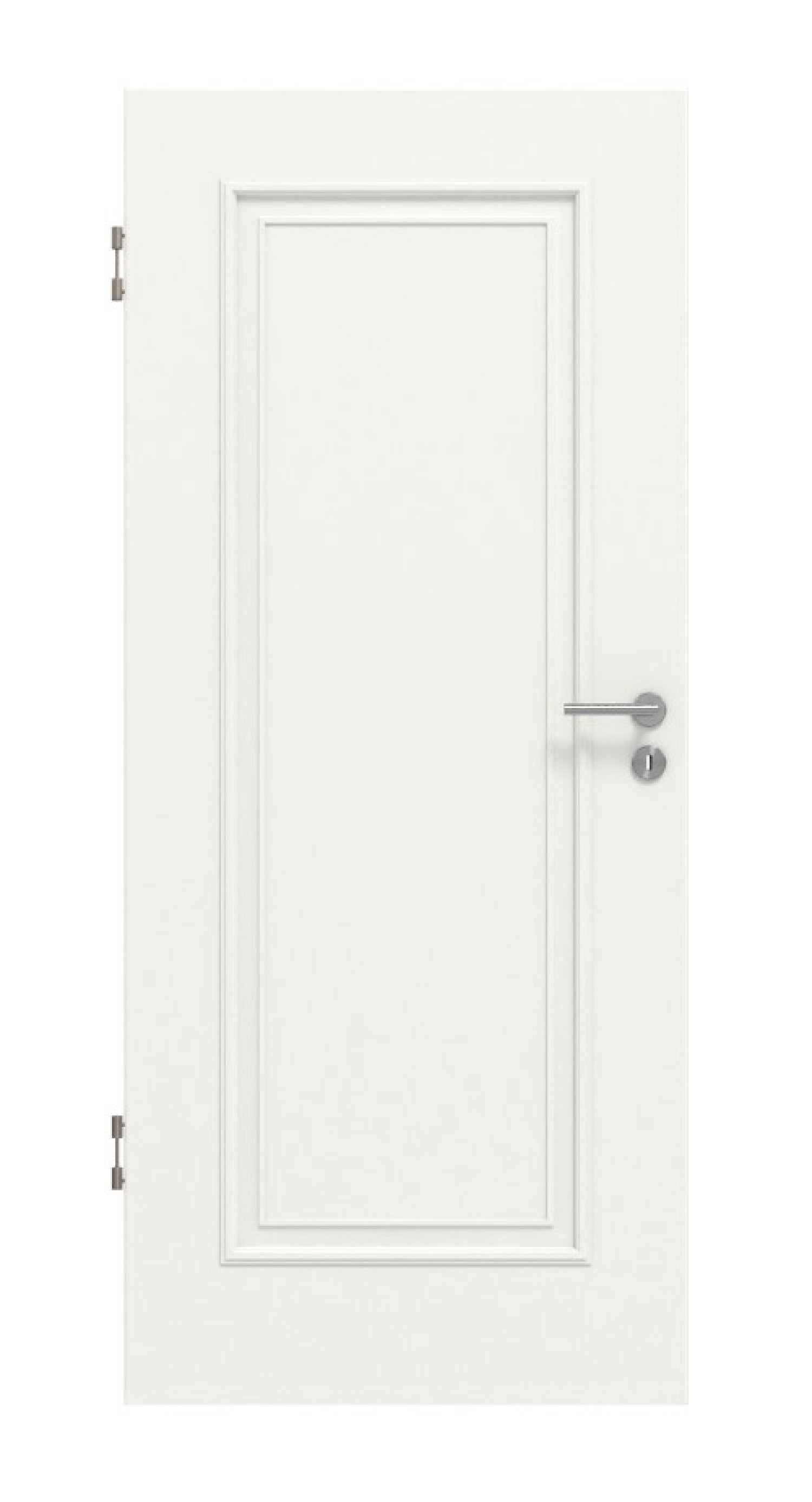 Front view of Country House 1 Classic Durat Traffic White RAL 9016 Interior Door - Huga