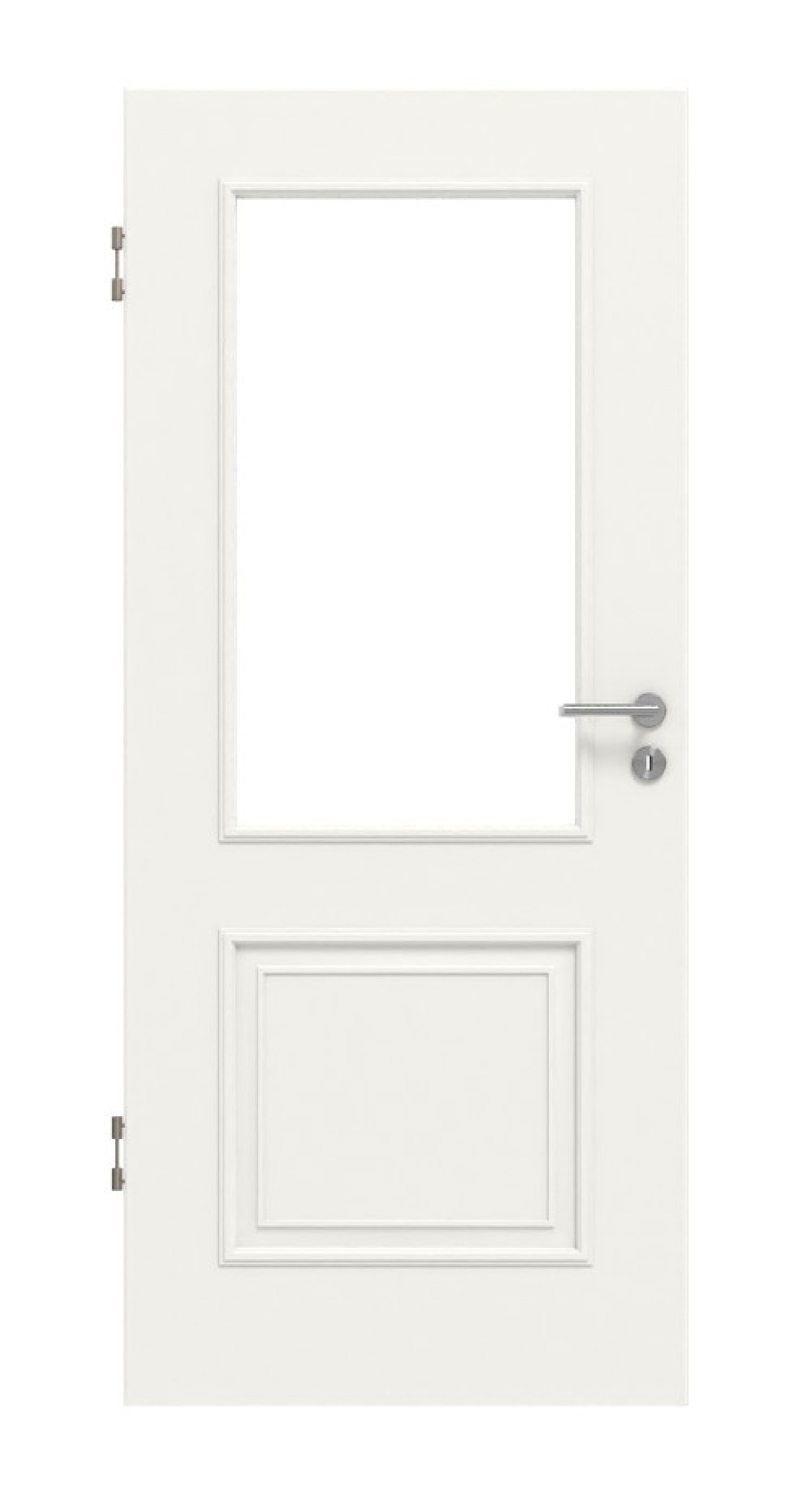Frontansicht drzwi wewnętrznych Landhaus 2 LA Classic Durat w kolorze białym RAL 9016 - Huga