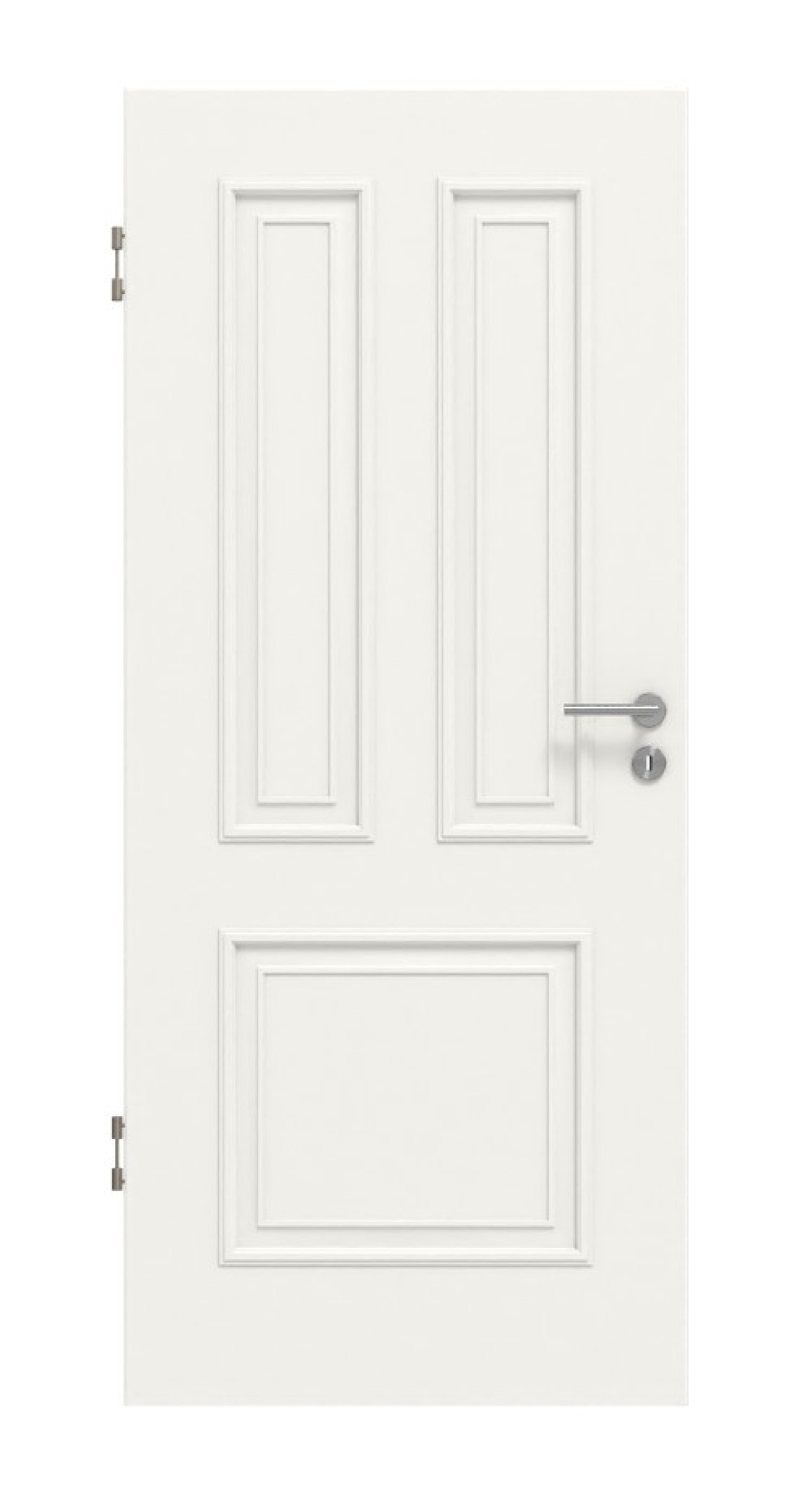 Front view of Country House 3 Classic Durat Traffic White RAL 9016 Interior Door - Huga