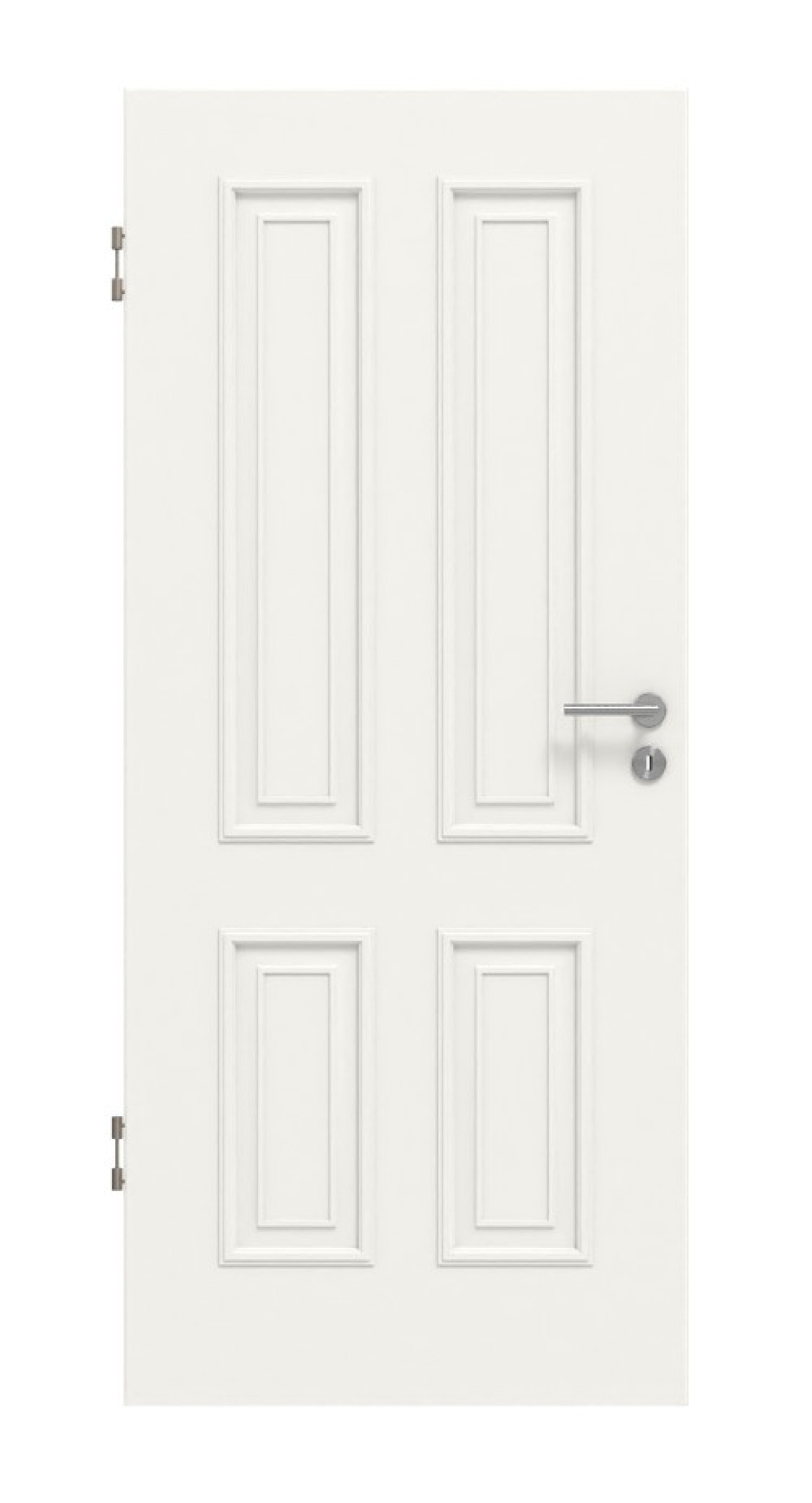 Frontansicht drzwi wewnętrznych Landhaus 4 Classic Durat w kolorze białym RAL 9016 - Huga