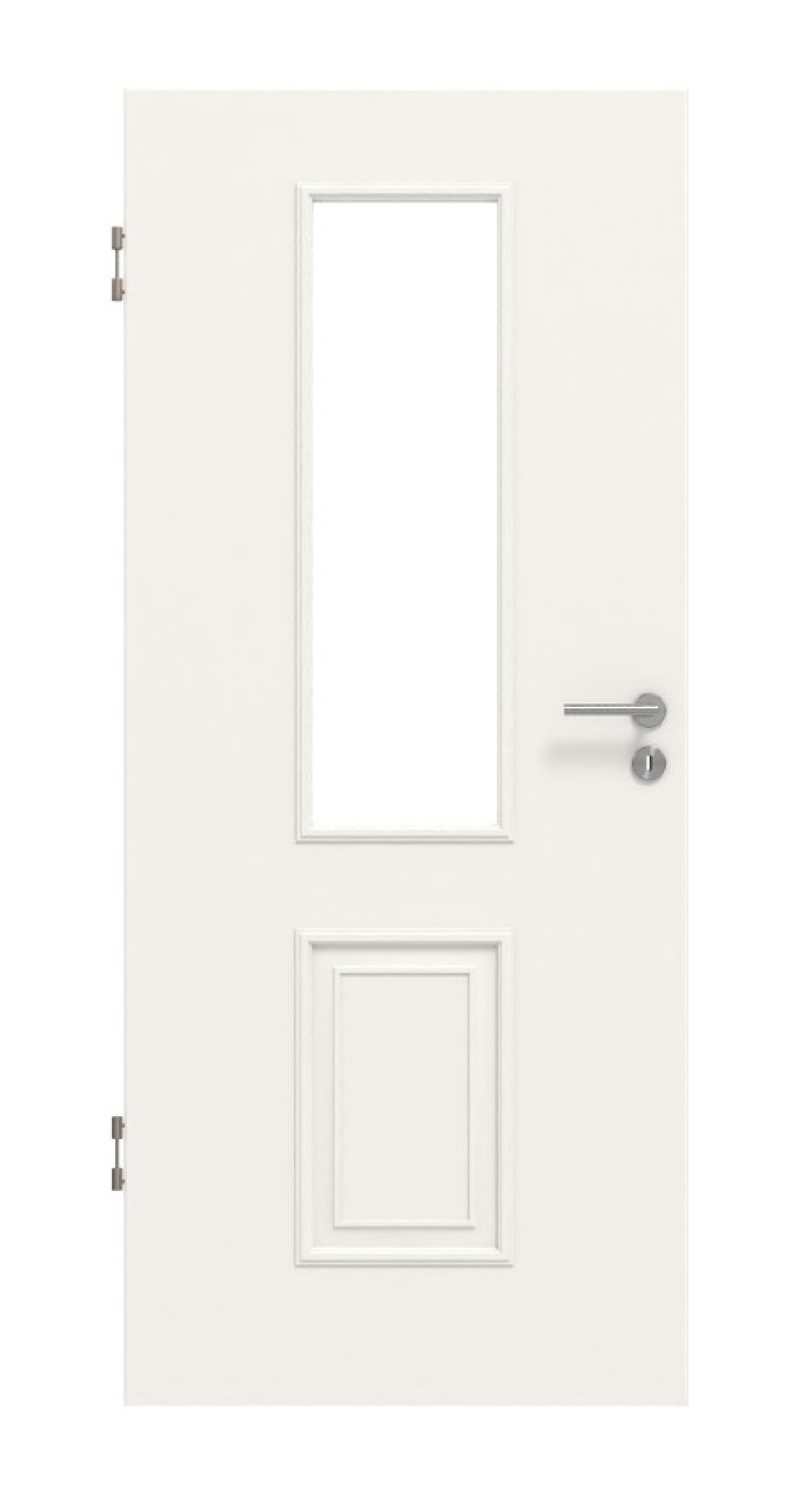 Front view of Country House 5 LA Classic Durat Traffic White RAL 9016 Interior Door - Huga