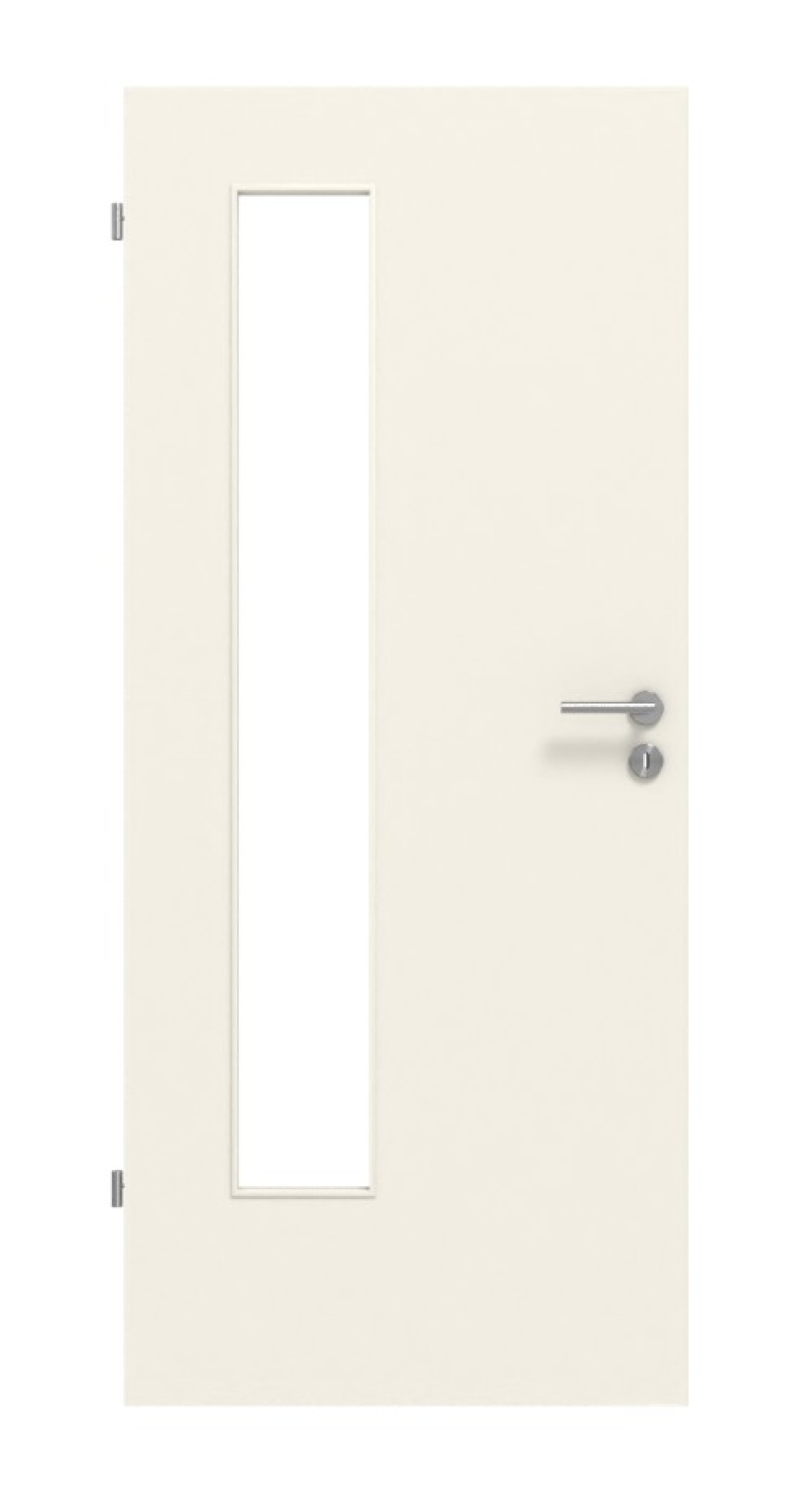 LEBO TGL Drzwi wewnętrzne Lebolit-CPL Biały 9010 z przeszkleniem LA-24 po stronie zawiasów
