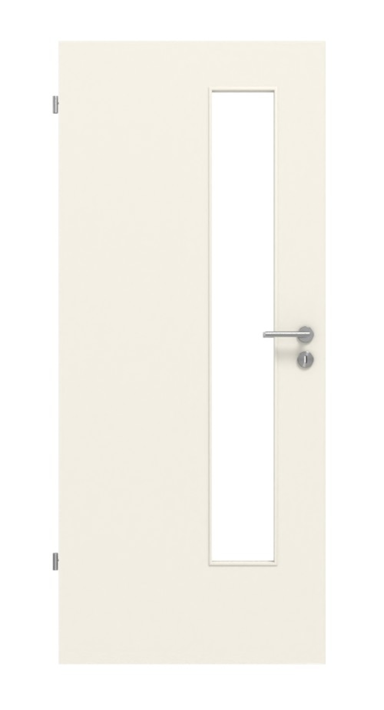 LEBO TGL Drzwi wewnętrzne Lebolit-CPL Biały 9010 z przeszkleniem LA-24 po stronie zamka