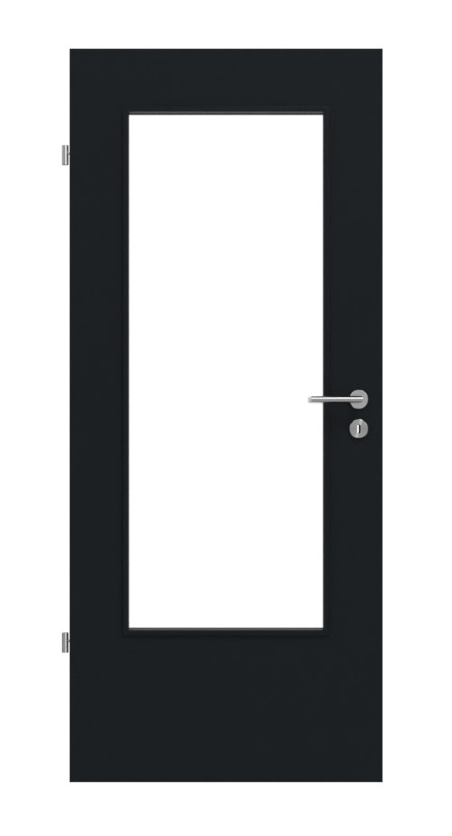 WESTAG Drzwi do pomieszczeń pomocniczych Grafit A 14 GetaLit HPL z przeszkleniem LA-DIN