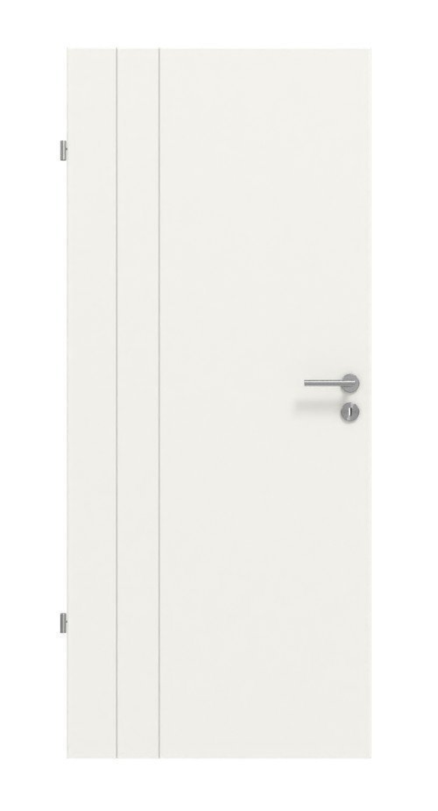 Front view of Groove 39 DesignLine lacquered traffic white RAL 9016 interior door - Hörmann