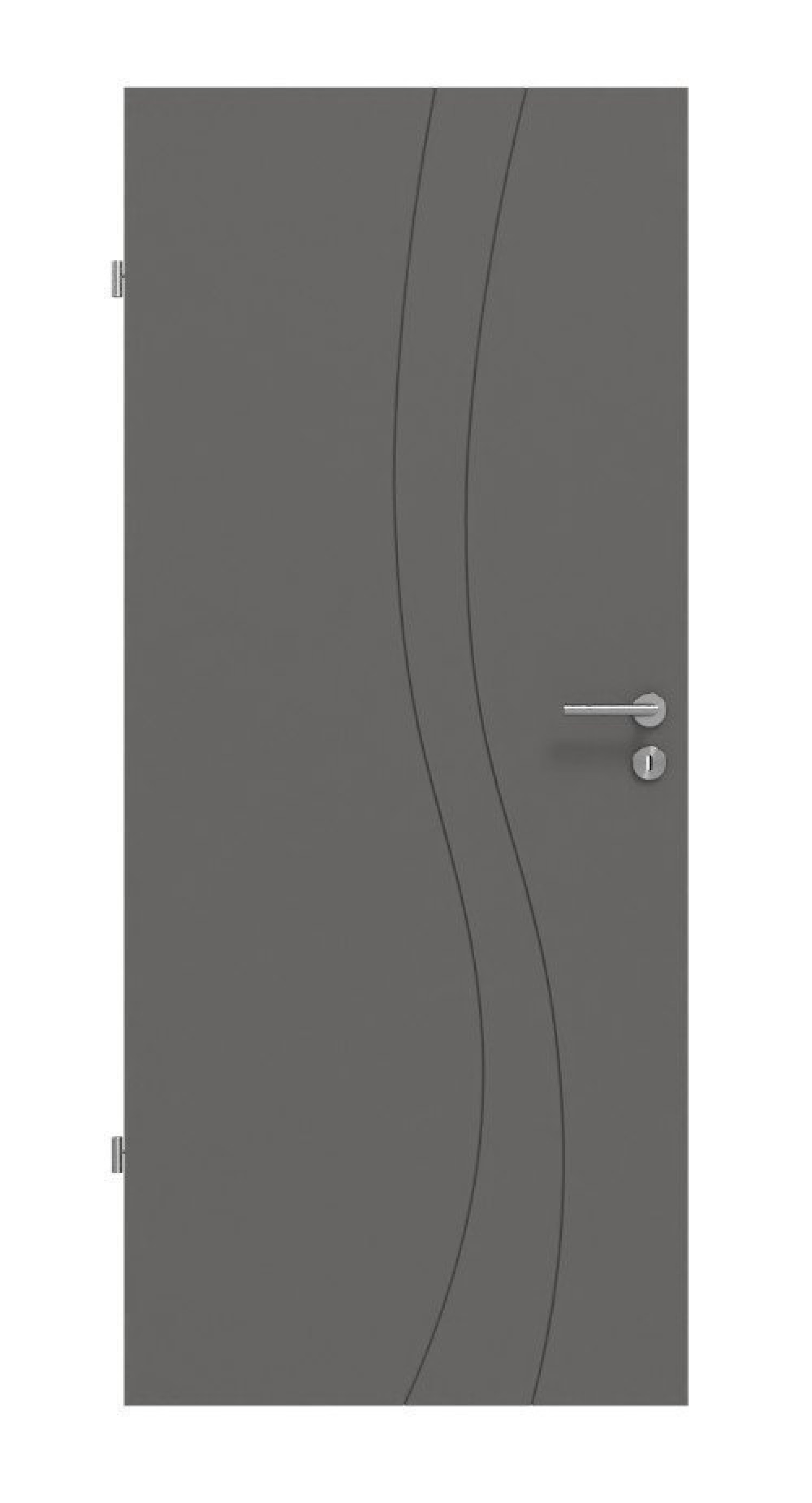 Front view of Huga interior door Signum 51 Hygge gray RAL 7037 Lacquer Concept
