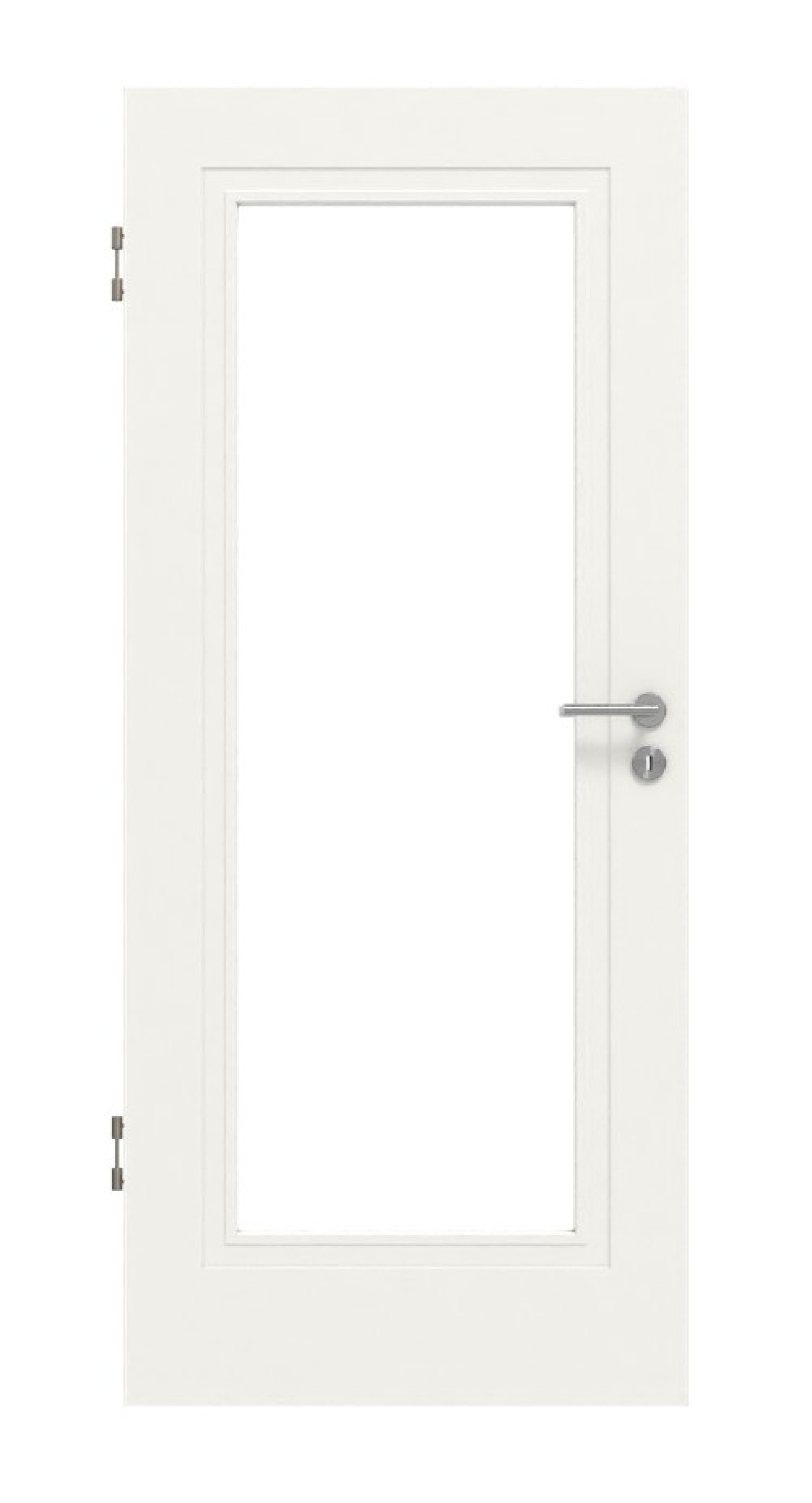 Widok frontowy drzwi wewnętrznych Lacuna 1 LA Classic Białe lakierowane - Huga
