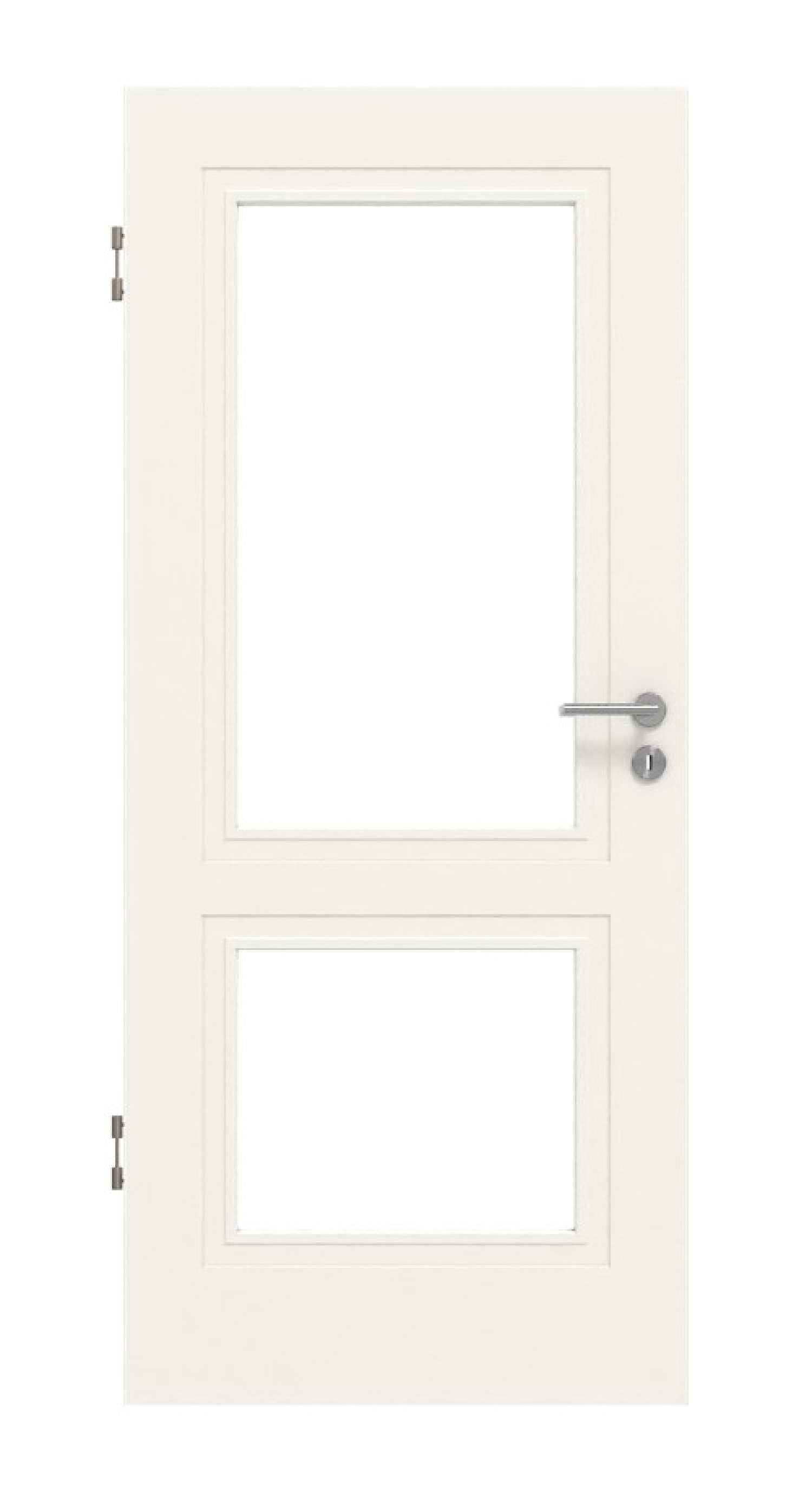 Widok frontowy drzwi wewnętrznych Lacuna 2 LA Classic Białe lakierowane - Huga