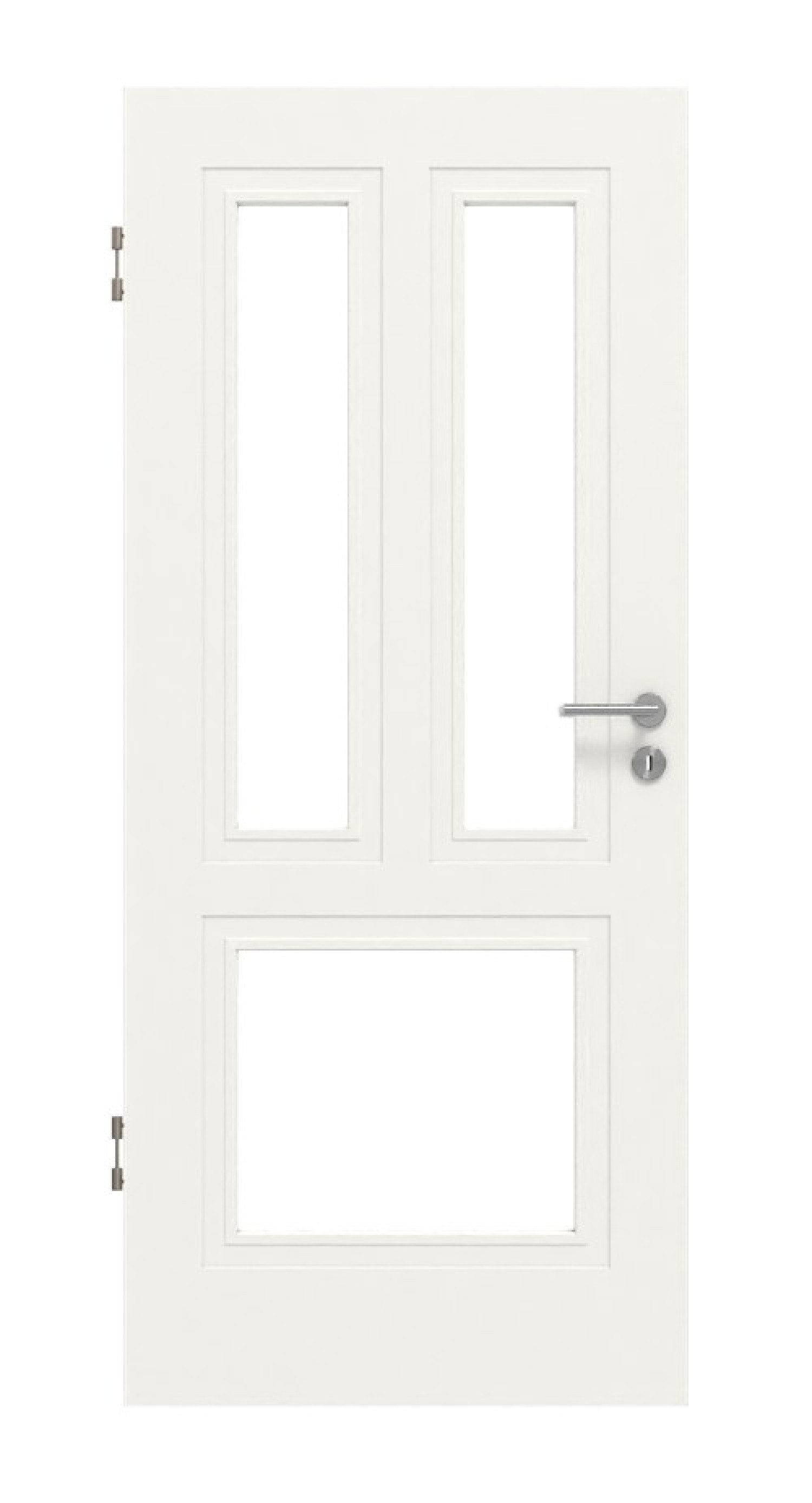 Widok frontowy drzwi wewnętrznych Lacuna 3 LA Classic białe lakierowane - Huga