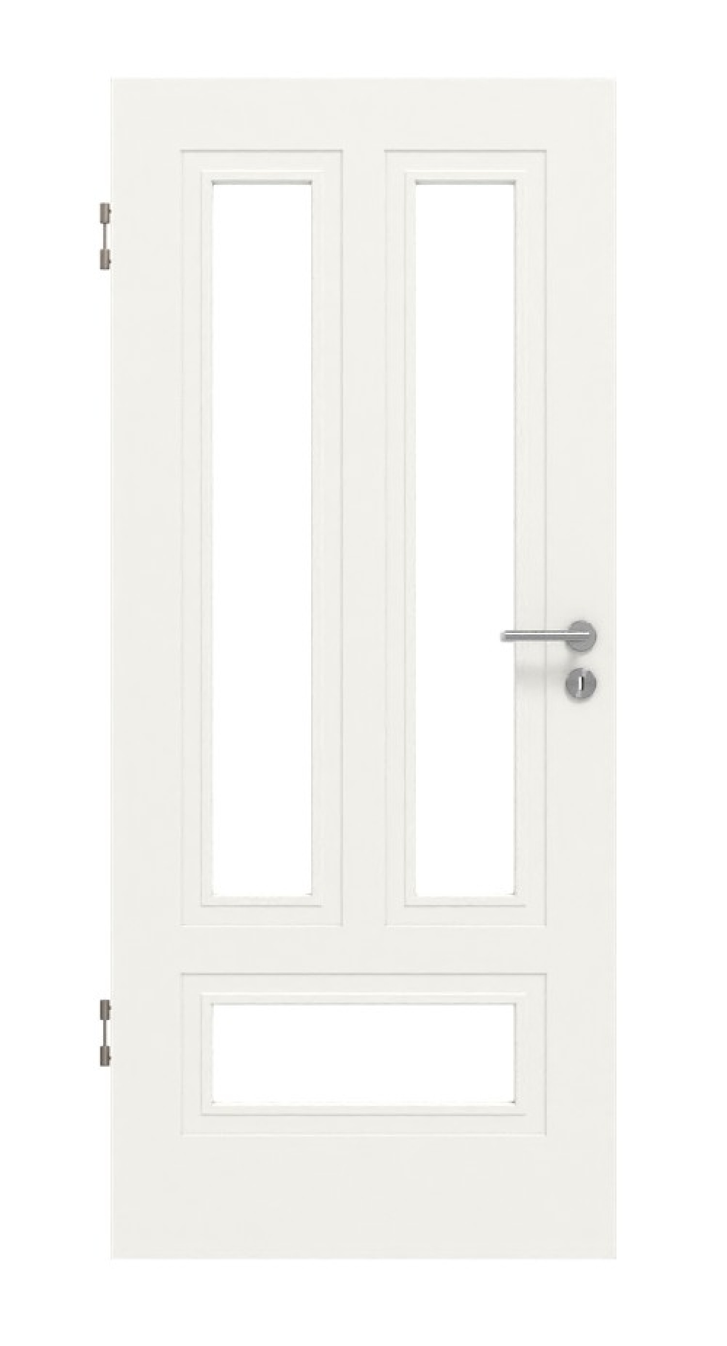 Widok frontowy drzwi wewnętrznych Lacuna 5 LA Classic białe lakierowane - Huga