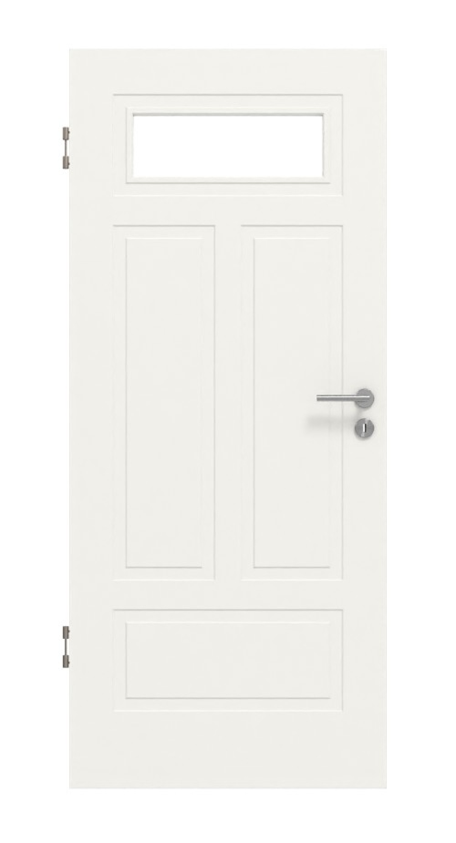 Widok frontowy drzwi wewnętrznych Lacuna 6 LA 1 Classic Białe lakierowane - Huga