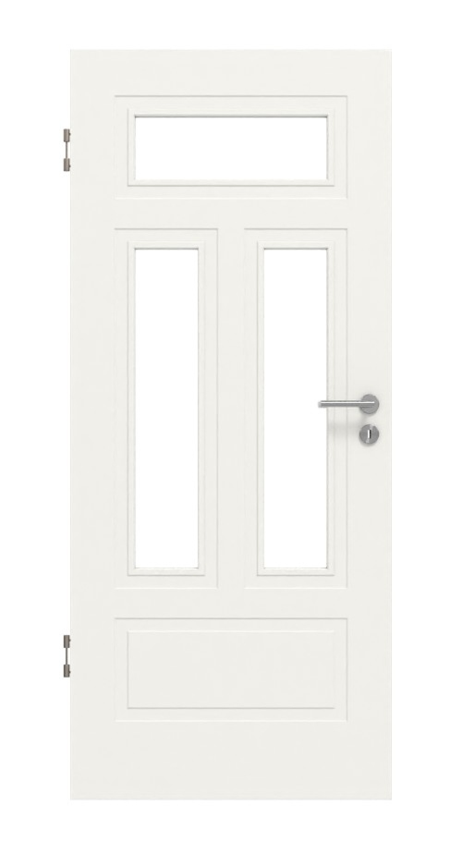 Widok frontowy drzwi wewnętrznych Lacuna 6 LA 2 Classic Białe lakierowane - Huga