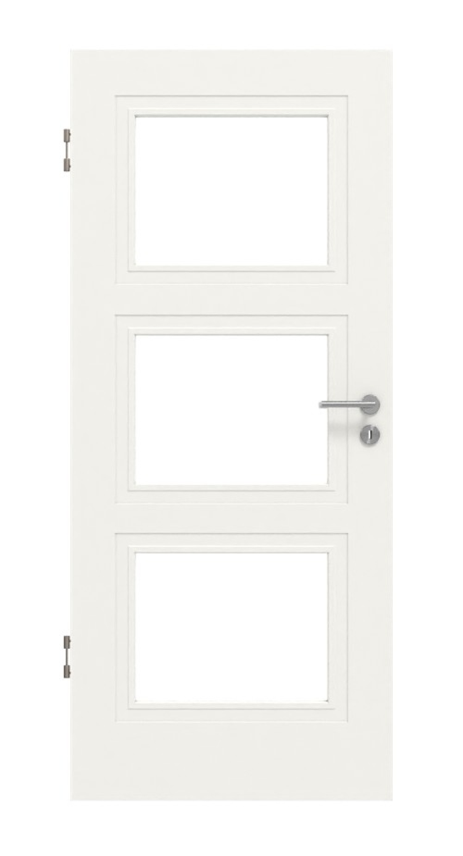 Widok frontowy drzwi wewnętrznych Lacuna 7 LA Classic białe lakierowane - Huga