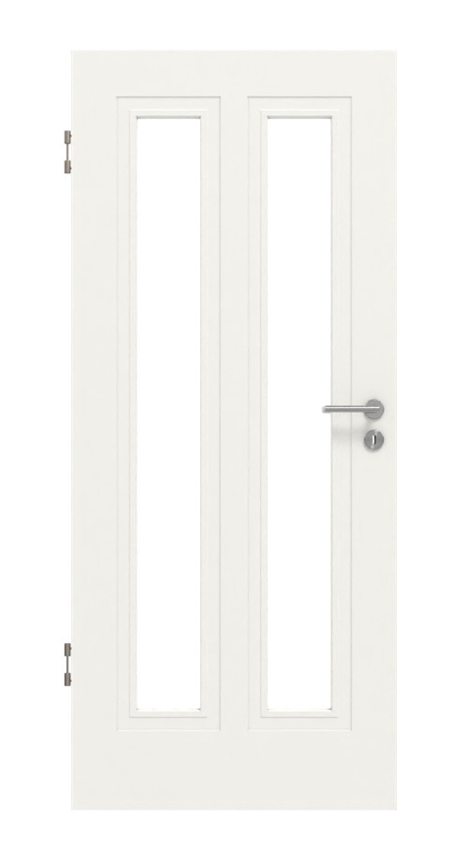 Widok frontowy drzwi wewnętrznych Lacuna 8 LA Classic białe lakierowane - Huga