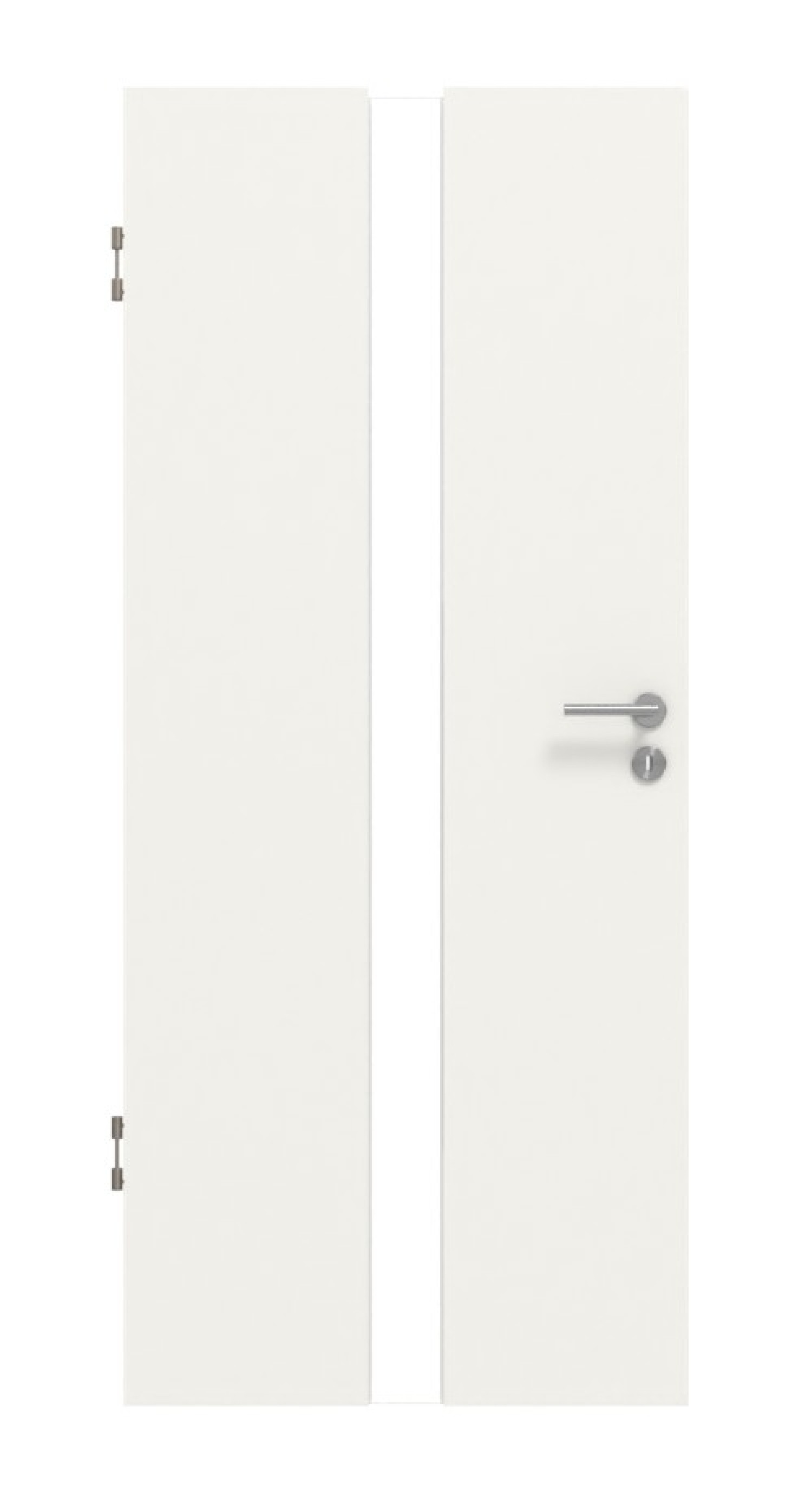 Front view of HUGA interior door Smart 1 white lacquer concept with central light cutout