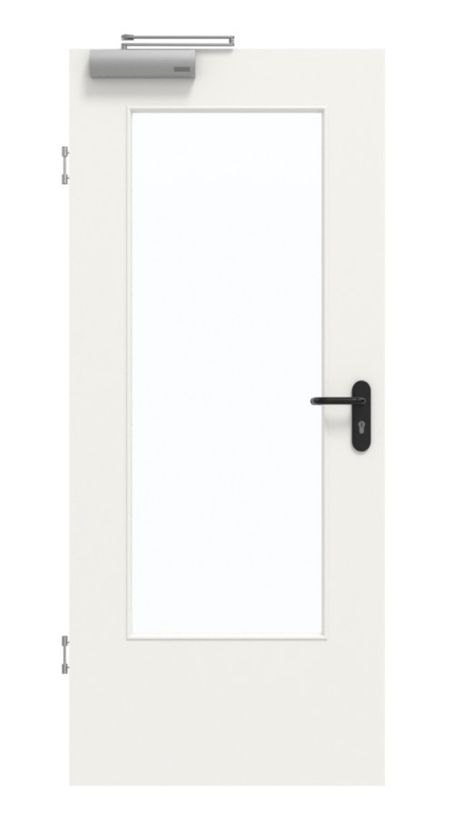 GARANT Drzwi przeciwpożarowe białe lakierowane 9016 z przeszkleniem LA-DIN