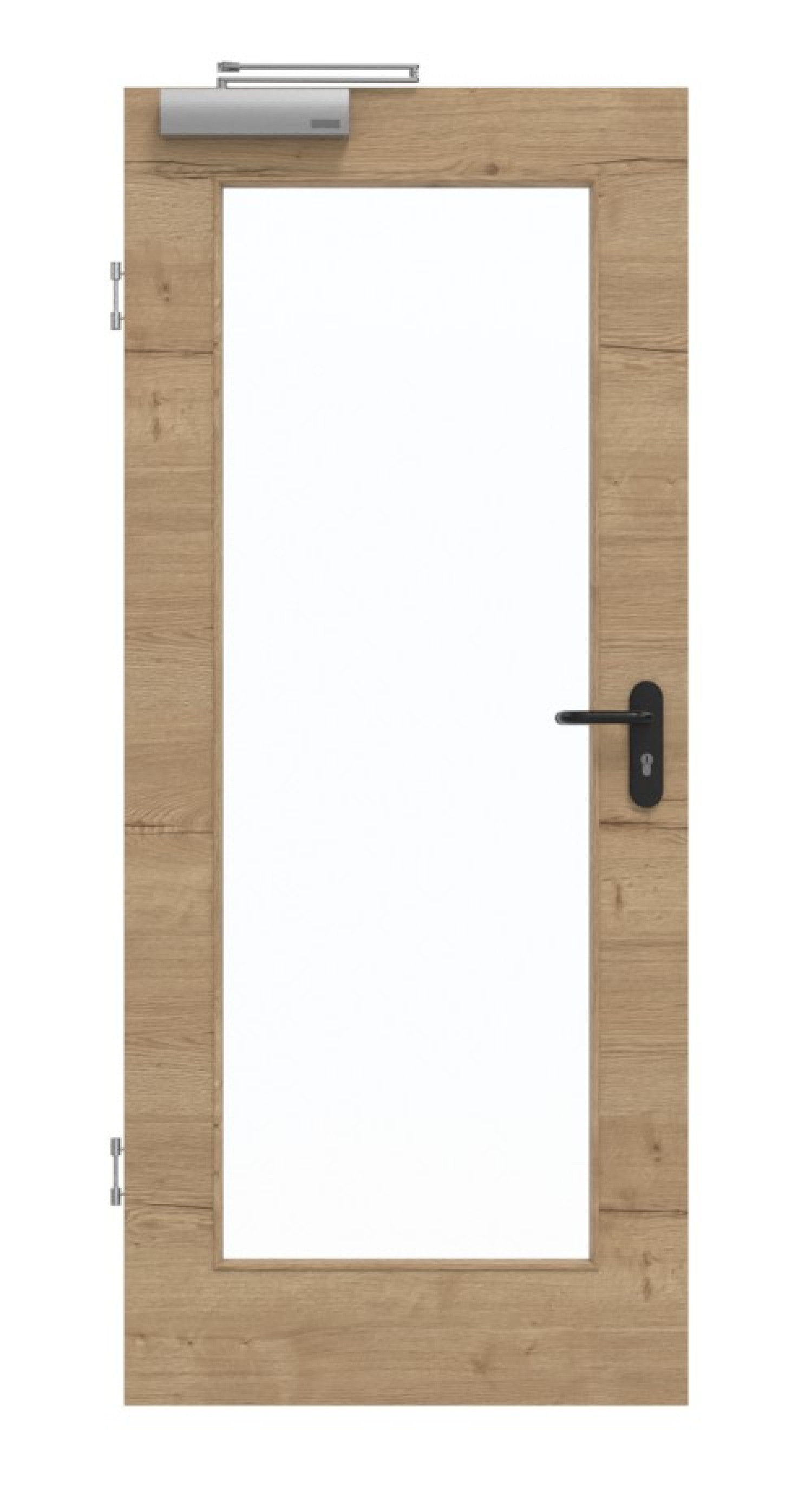 GARANT Drzwi dymoszczelne Układ poprzeczny Authentic Dąb szczelinowy CePaL z okienkiem LA-2