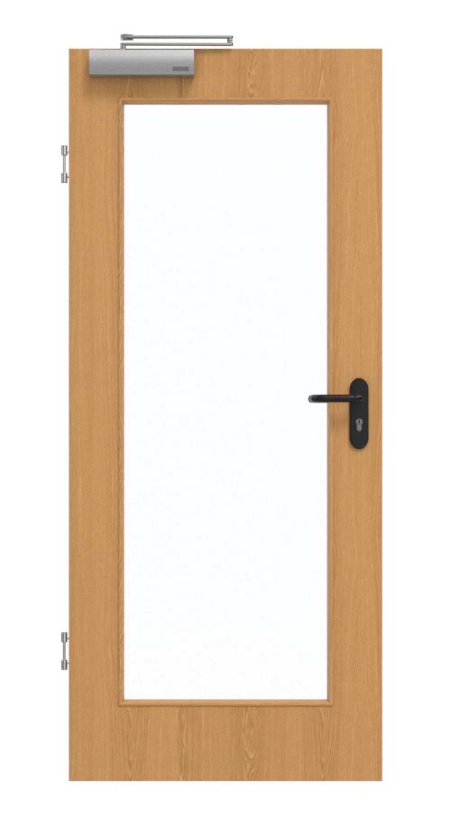 GARANT drzwi przeciwpożarowe dębowe Premium CePaL z przeszkleniem LA-2